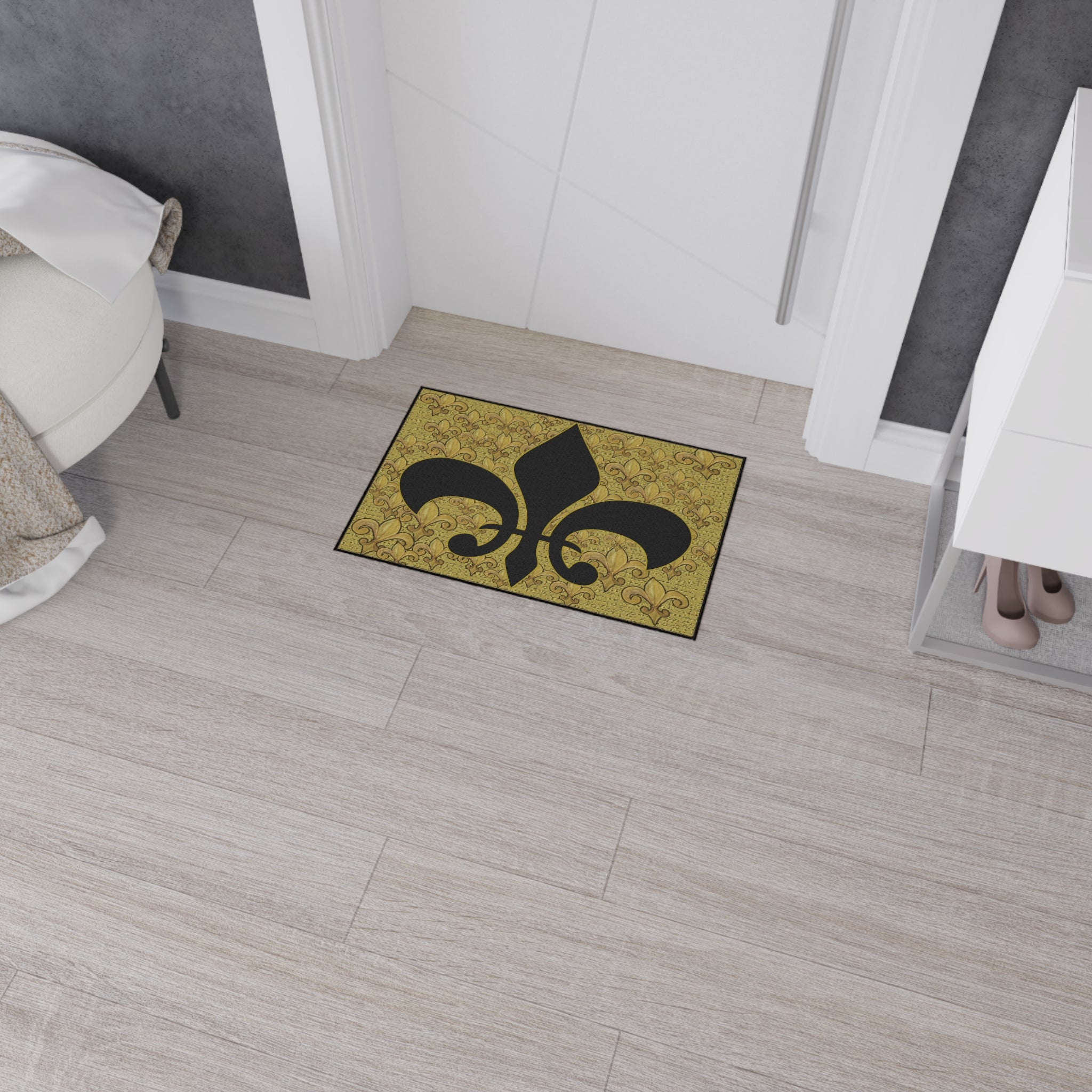 Fleur-de-Lis Heavy Duty Floor Mat – Durable Entry Rug with Classic French Emblem