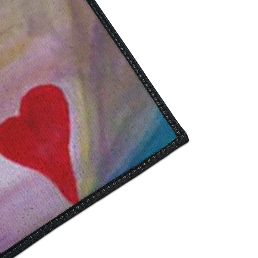 Mardi Gras Fleur-de-Lis Heavy Duty Floor Mat — Colorful Hearts & Fleur Design