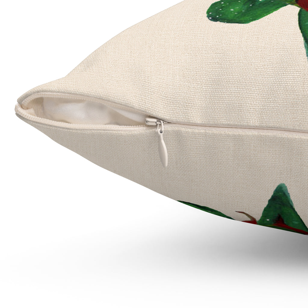 Christmas Fleur‑de‑Lis Decorative Pillow — Santa Hat Holiday Accent