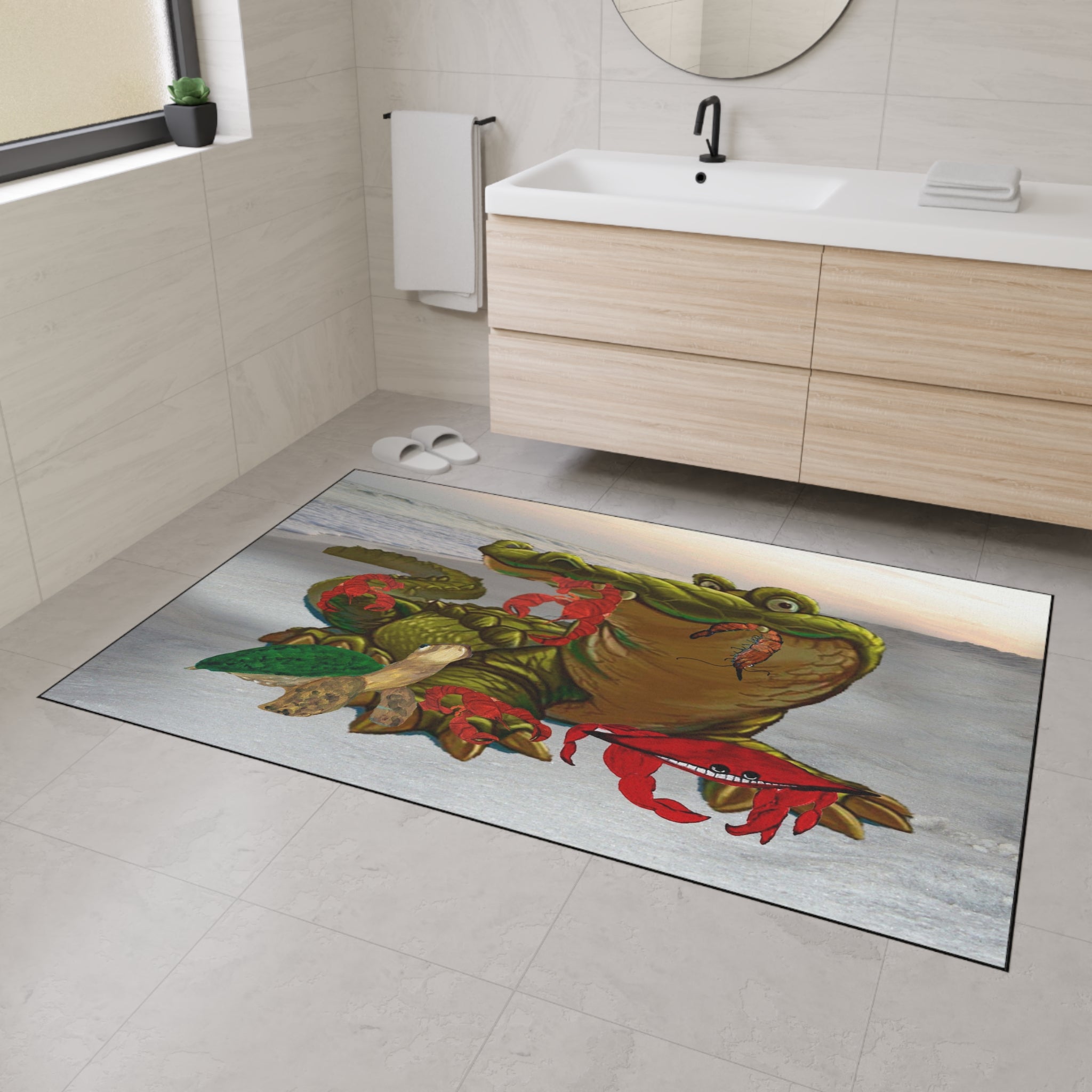 Alligator Beach Floor Mat — Heavy Duty Non-Slip Entrance Rug