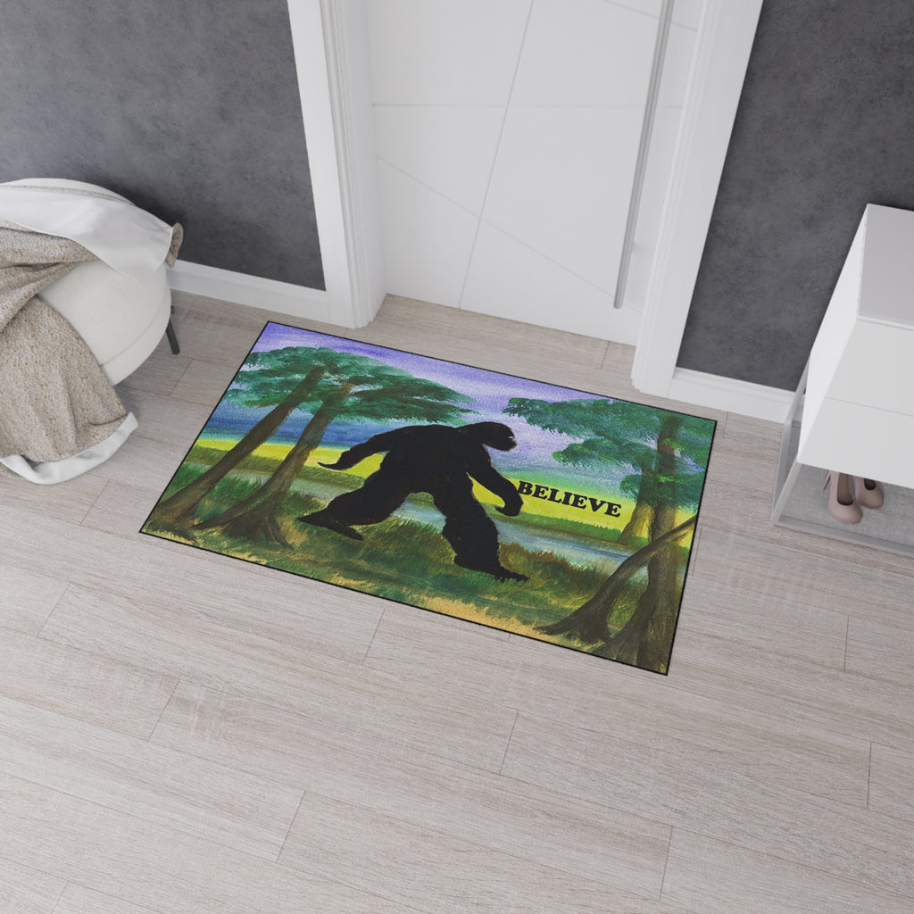 Believe Sasquatch Floor Mat - Bigfoot Forest Welcome Doormat