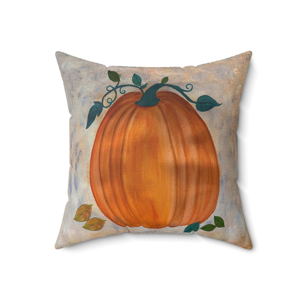 Thanksgiving Autumn Pumpkin Throw Pillow — Fall Decorative Square Pillow