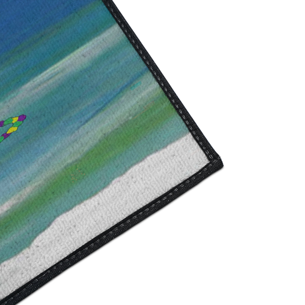 Mardi Gras Crowned Pelican Beach Heavy-Duty Floor Mat