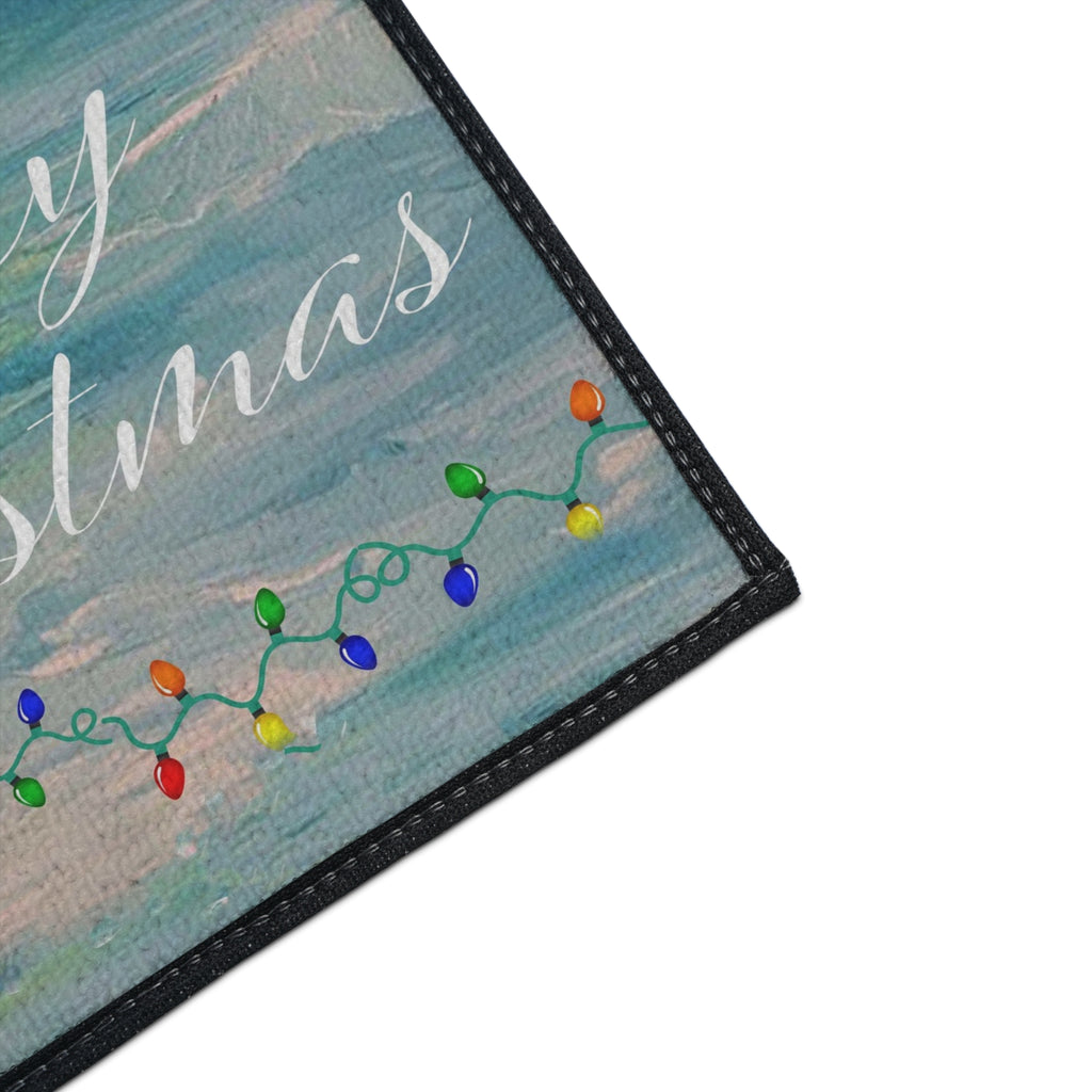 Christmas Flamingo Heavy-Duty Floor Mat — 'Merry Christmas' Holiday Doormat