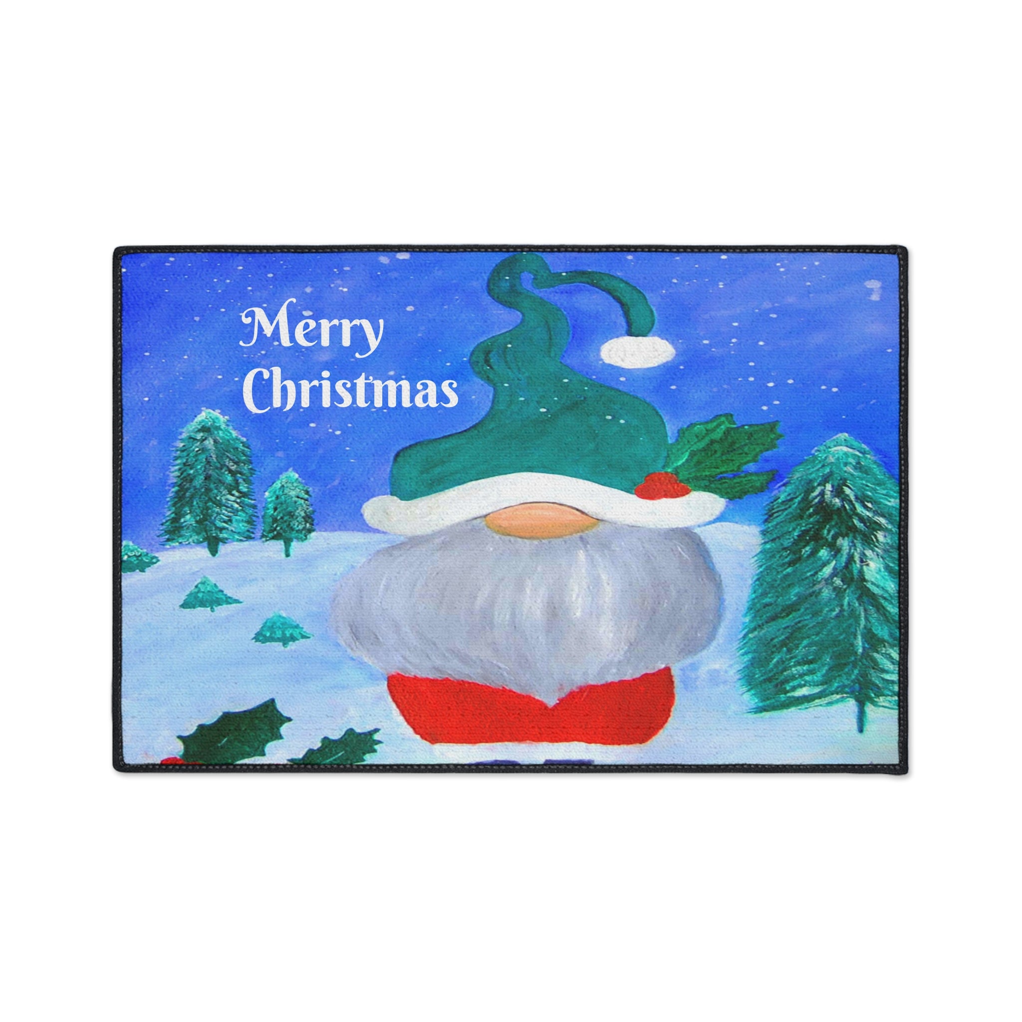 Christmas Gnome Heavy Duty Floor Mat – Merry Christmas Holiday Welcome Rug