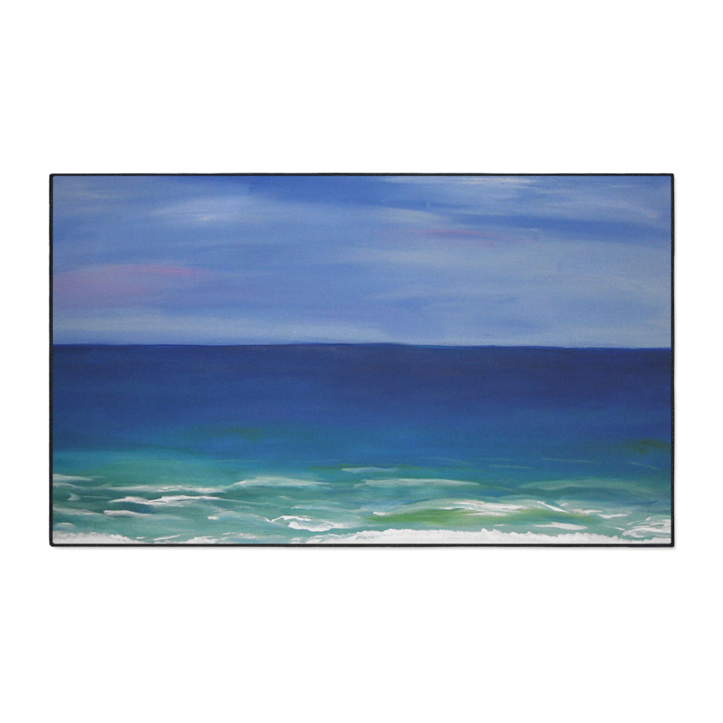 Coastal Beautiful Beach Heavy-Duty Floor Mat — Ocean Beach Seascape Entry Rug