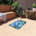 Mermaid & Dolphins Outdoor Rug — Nautical Coastal Patio Mat