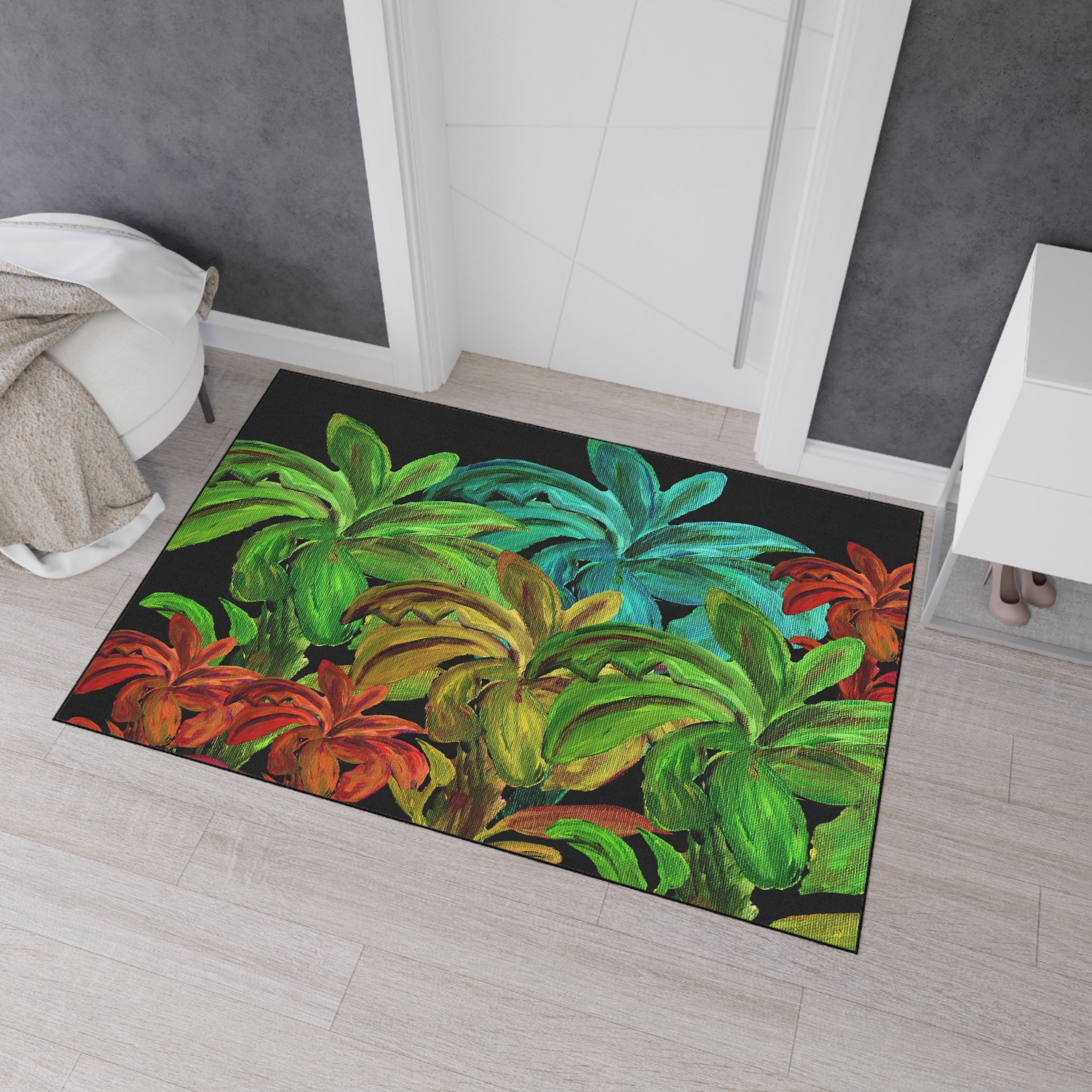 Tropical Palm Doormat — Colorful Heavy-Duty Floor Mat