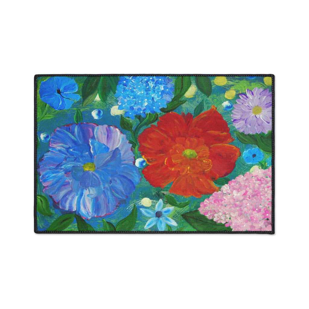 Floral Garden Heavy Duty Floor Mat — Bright Bloom Welcome Rug