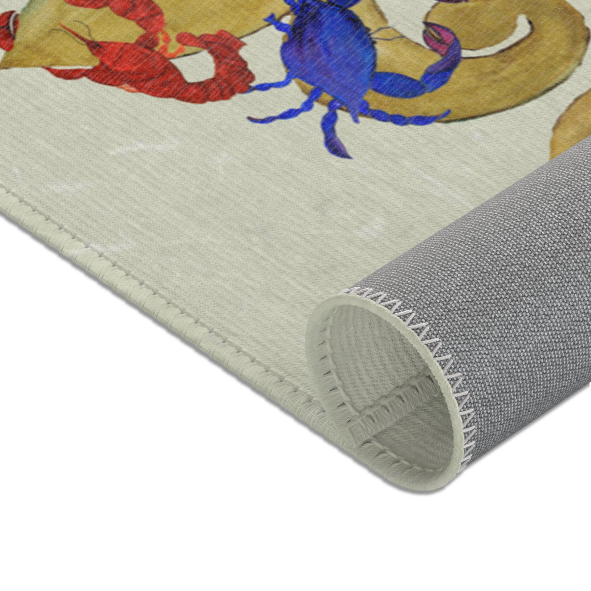 Cajun Fleur de lis Kitchen Runner Rug — Coastal Hallway Accent