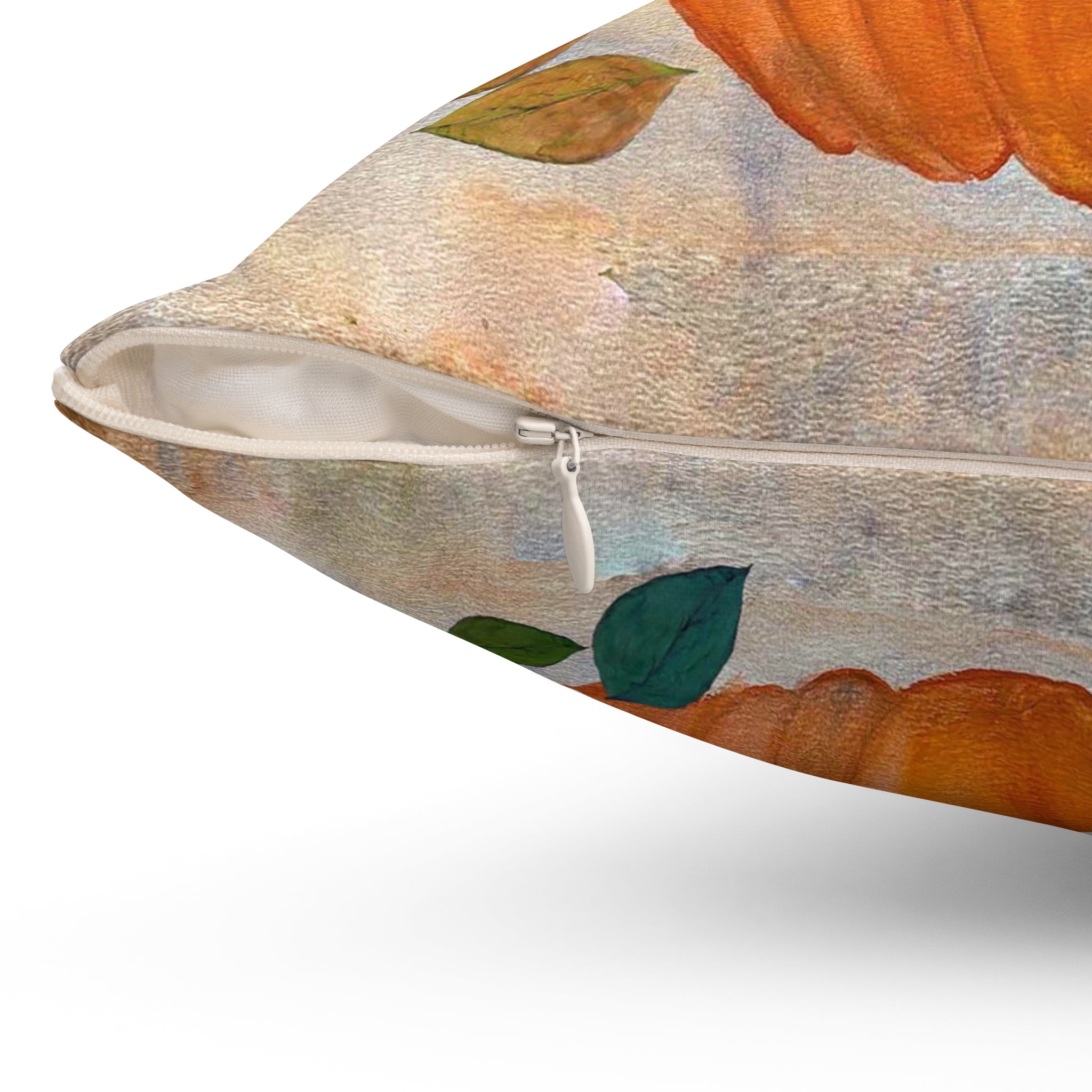 Thanksgiving Autumn Pumpkin Throw Pillow — Fall Decorative Square Pillow