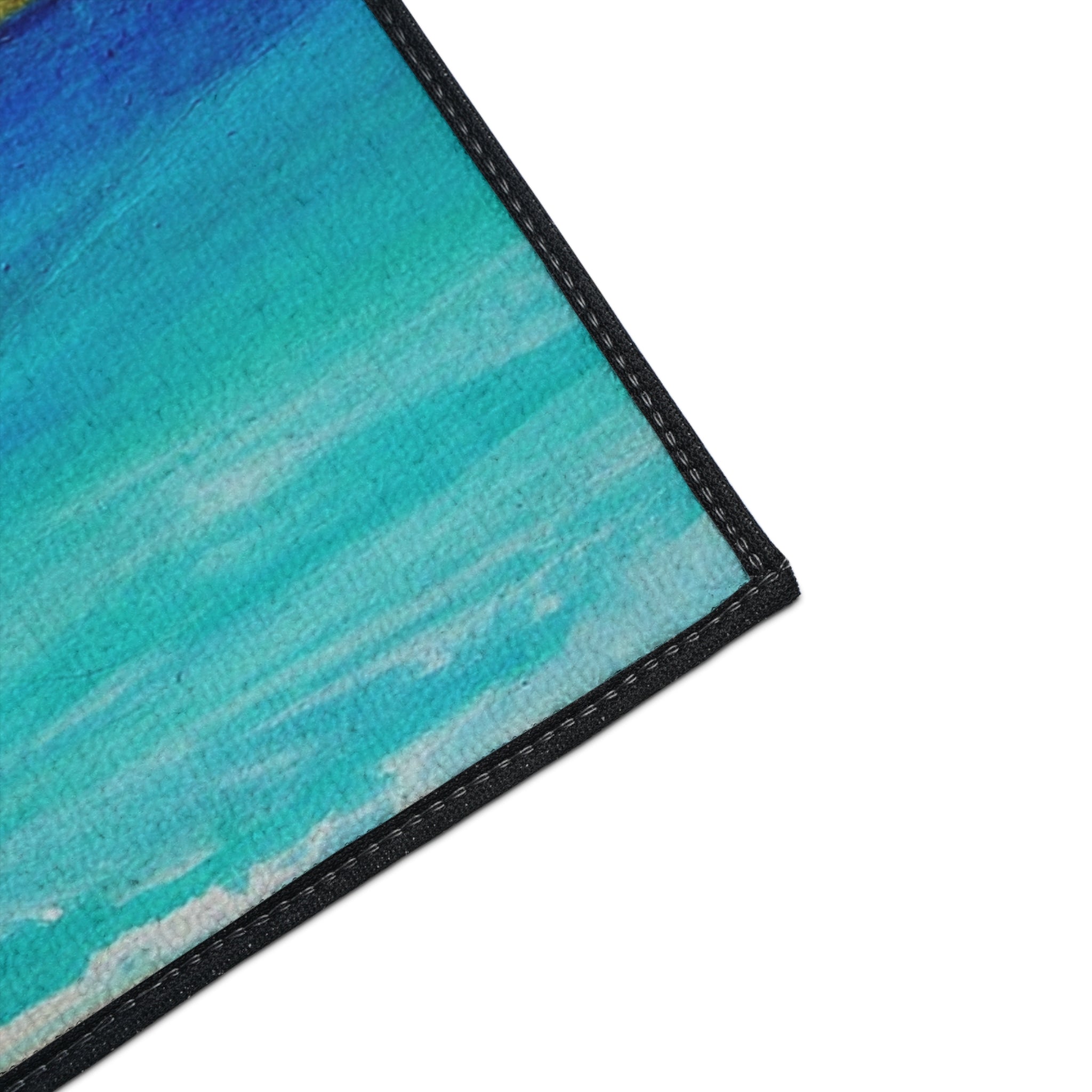Sailboat Seascape Heavy-Duty Floor Mat — Coastal Nautical Entry Rug
