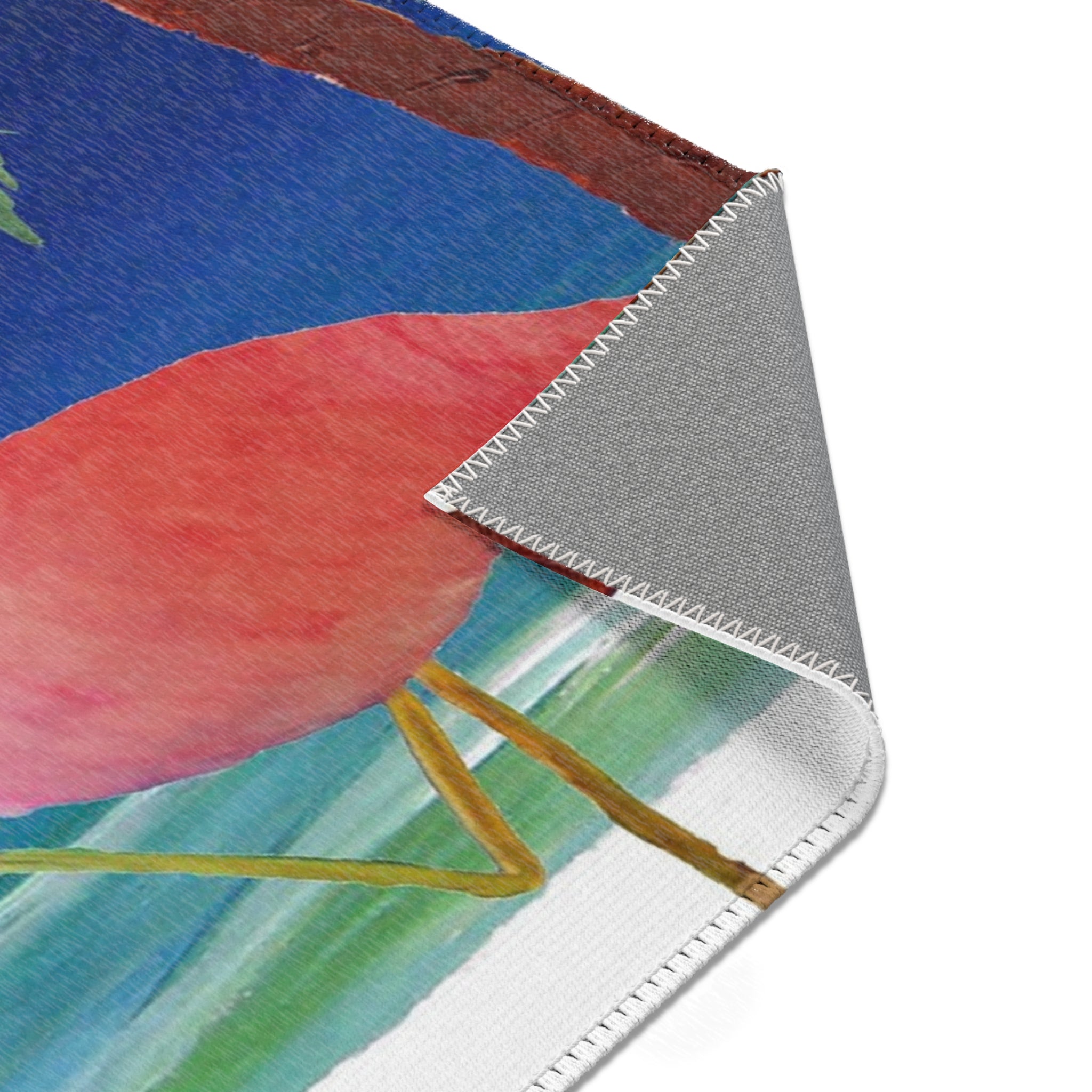Tropical Flamingo 'At 4 We Pour' Area Rug – Beach Bar Cocktail Mat