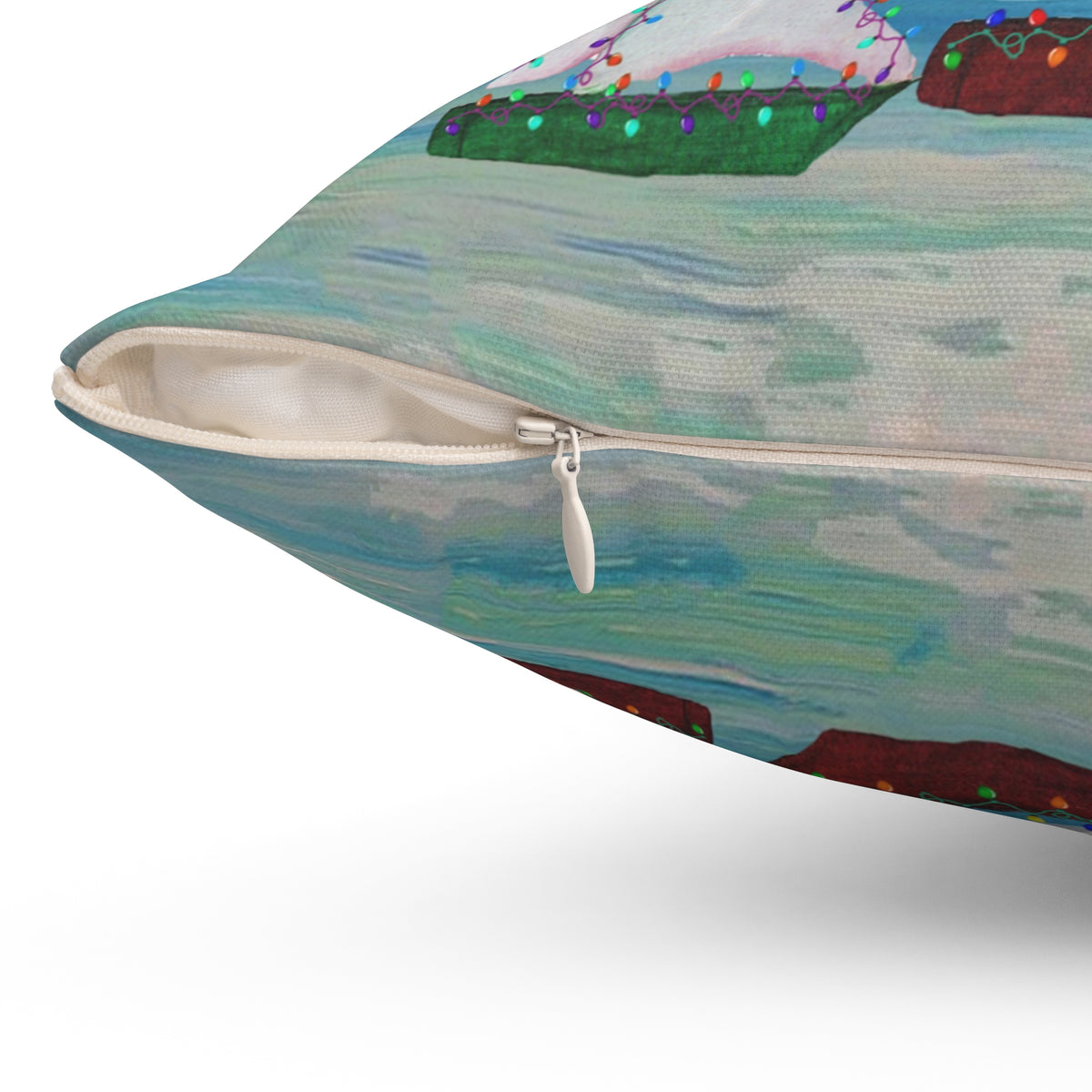 Merry Christmas Sailboat Pillow — Coastal Holiday Decorative Throw Pillow
