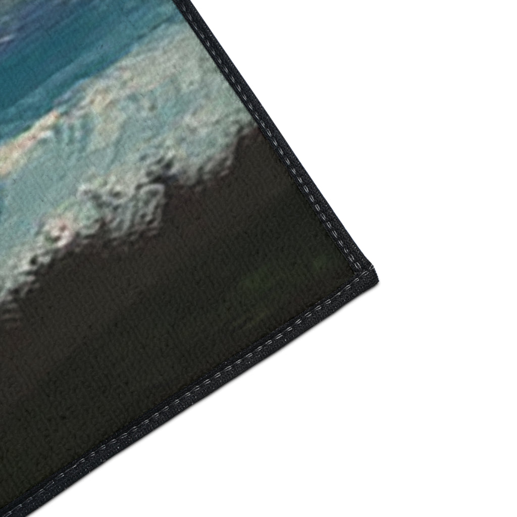 Ocean Waves Heavy-Duty Floor Mat — Coastal Seascape Doormat