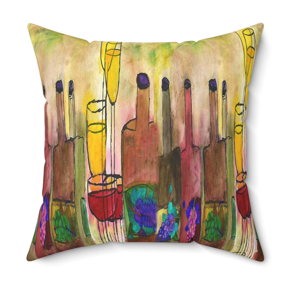 Tuscany Wine Bar Decorative Pillow — Abstract Candlelight Art
