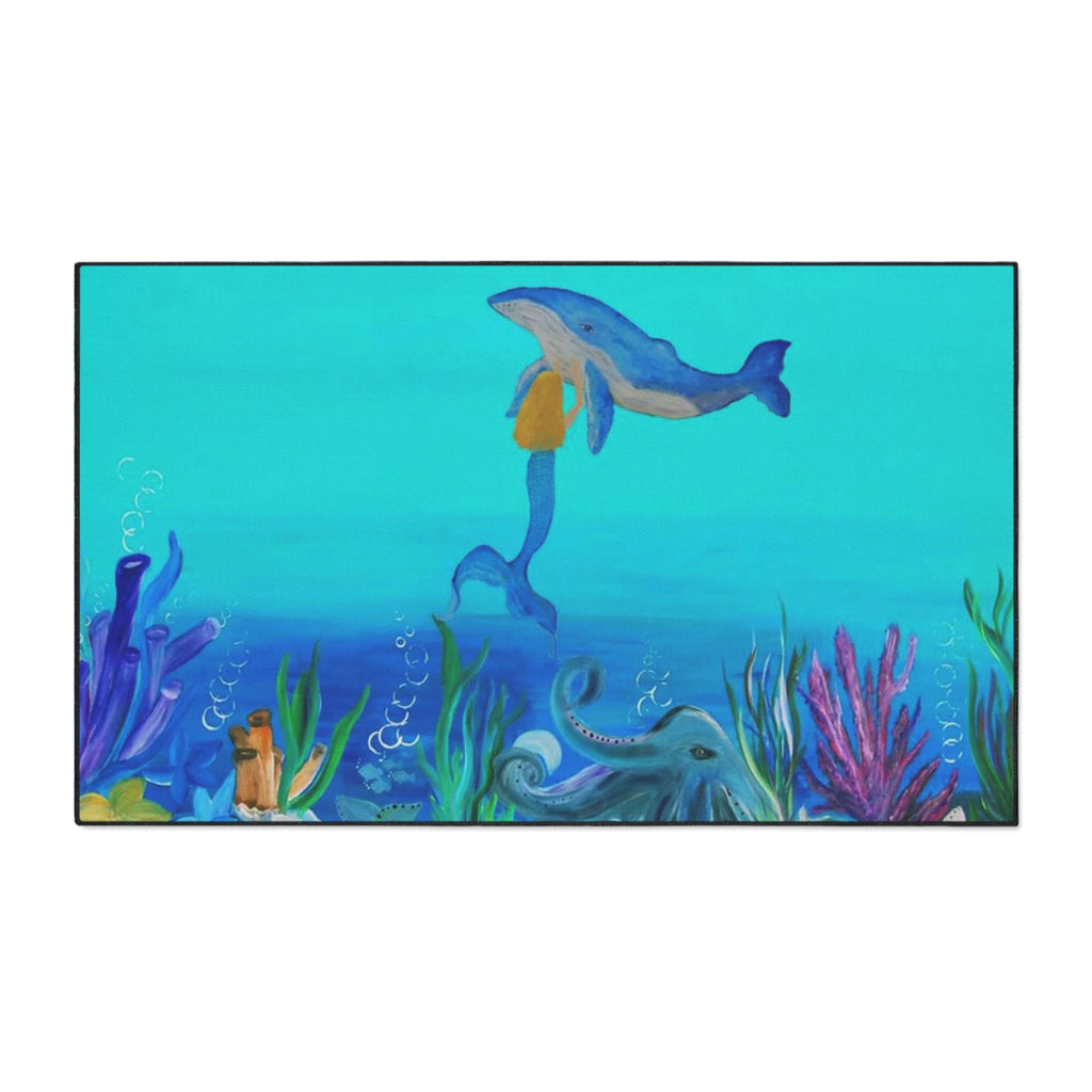 Underwater Mermaid and Whale Floor Mat — Ocean Wildlife Heavy Duty Doormat