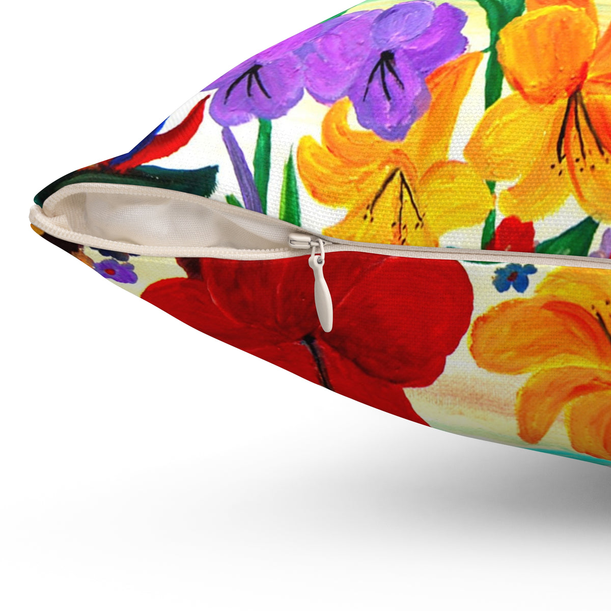 Tropical Beach Pillow - Palm Trees & Hibiscus Decorative Throw
