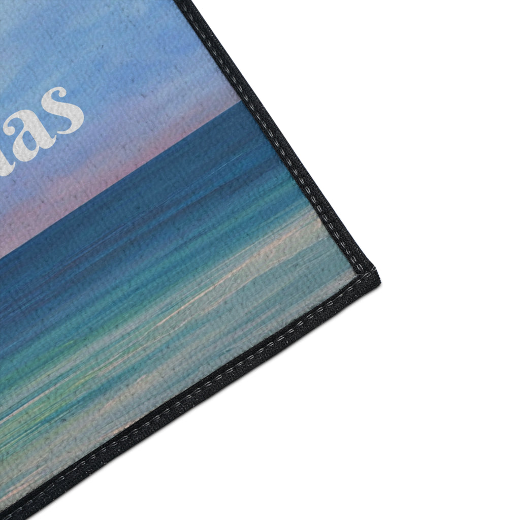 Merry Christmas Palm Tree Beach Floor Mat