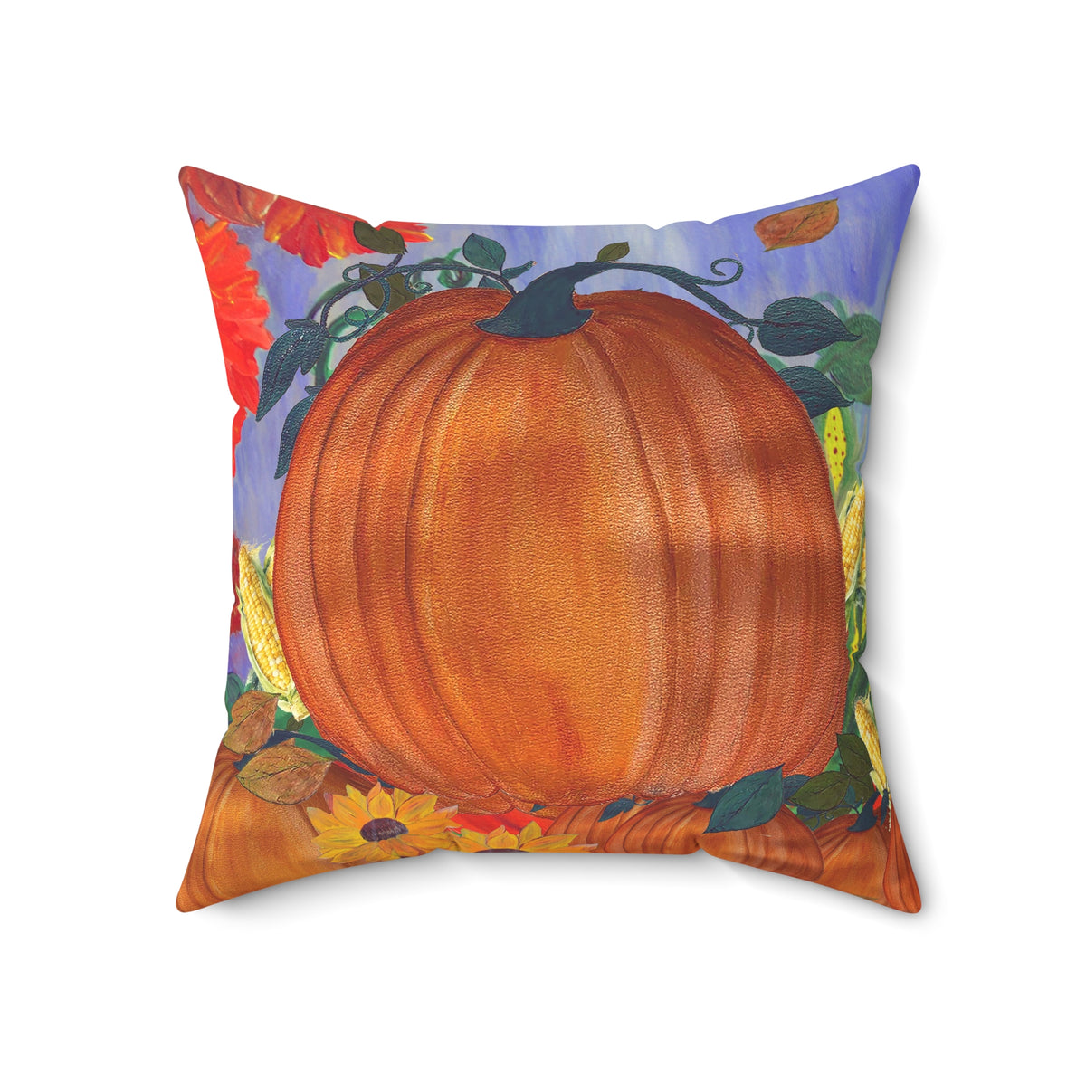 Thanksgiving Holiday Autumn Pumpkin Patch Decorative Pillow