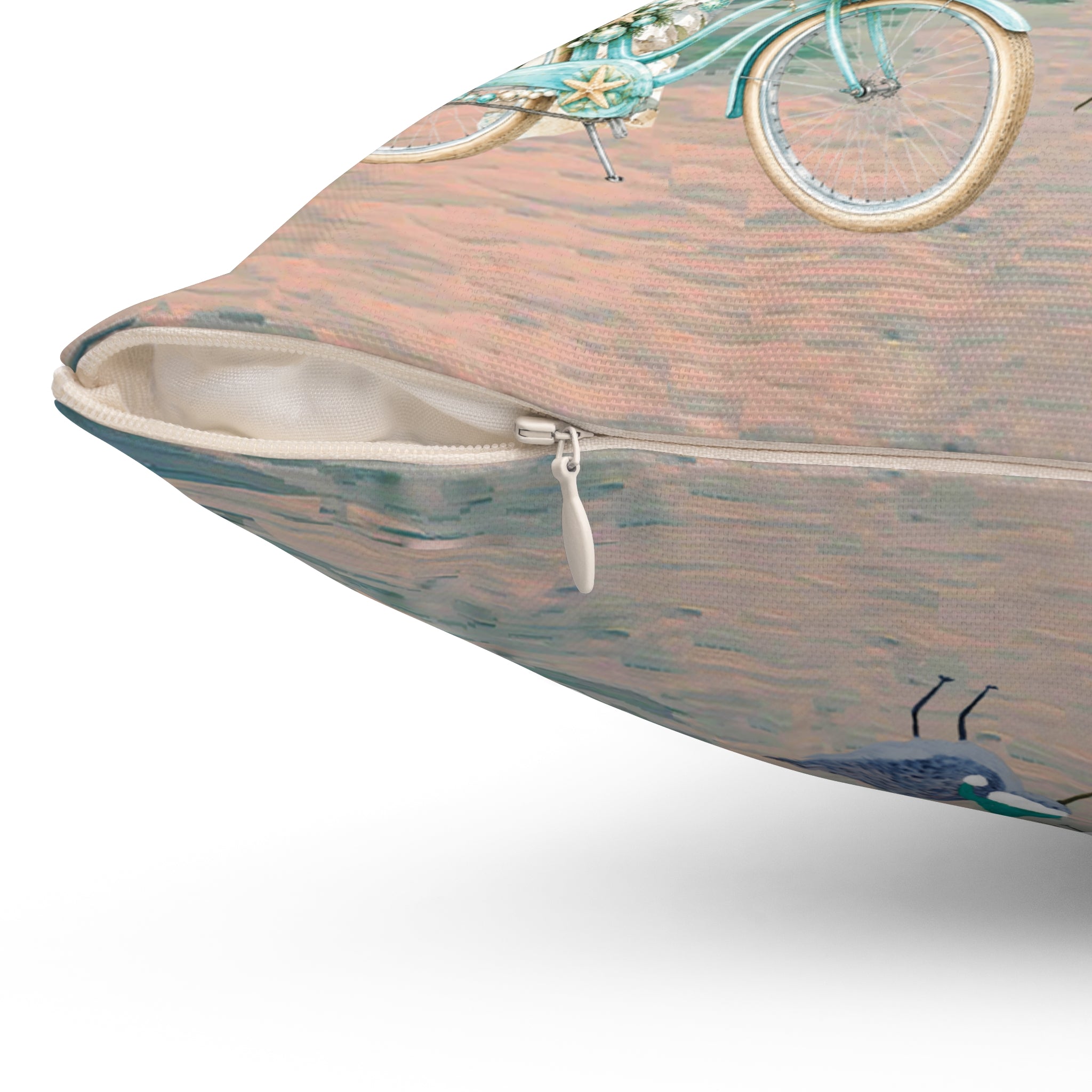 Coastal Christmas Pillow — Beach Palm Tree "Merry Christmas" Throw Pillow