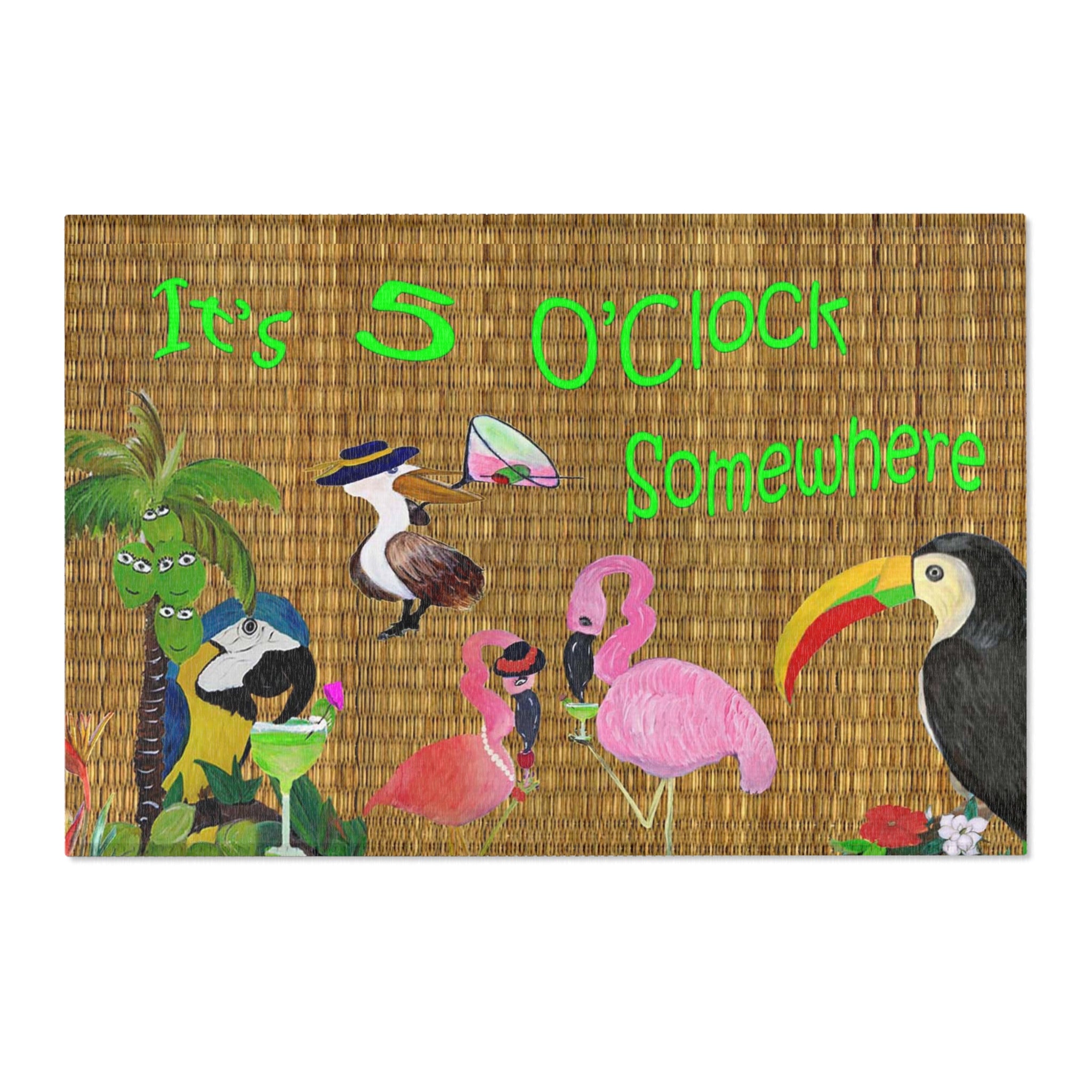 It's 5 O'Clock Somewhere Tropical Area Rug