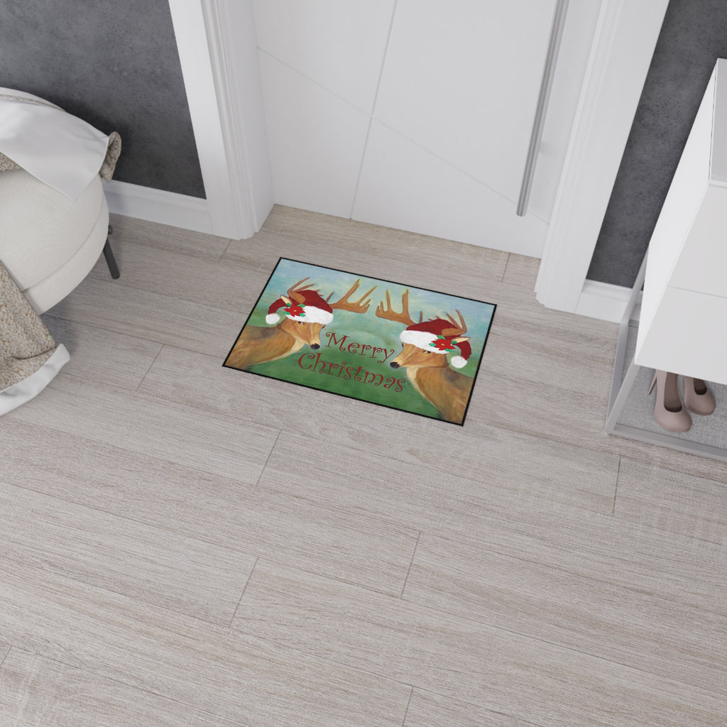 Christmas Deer Floor Mat — Merry Christmas Holiday Doormat