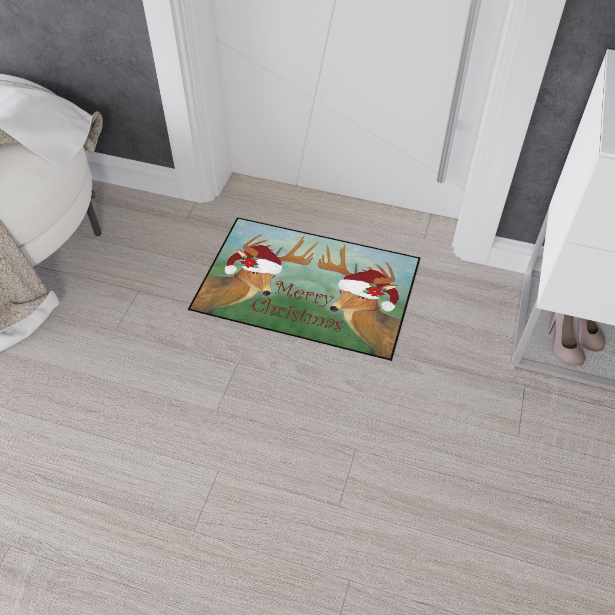 Christmas Deer Floor Mat — Merry Christmas Holiday Doormat