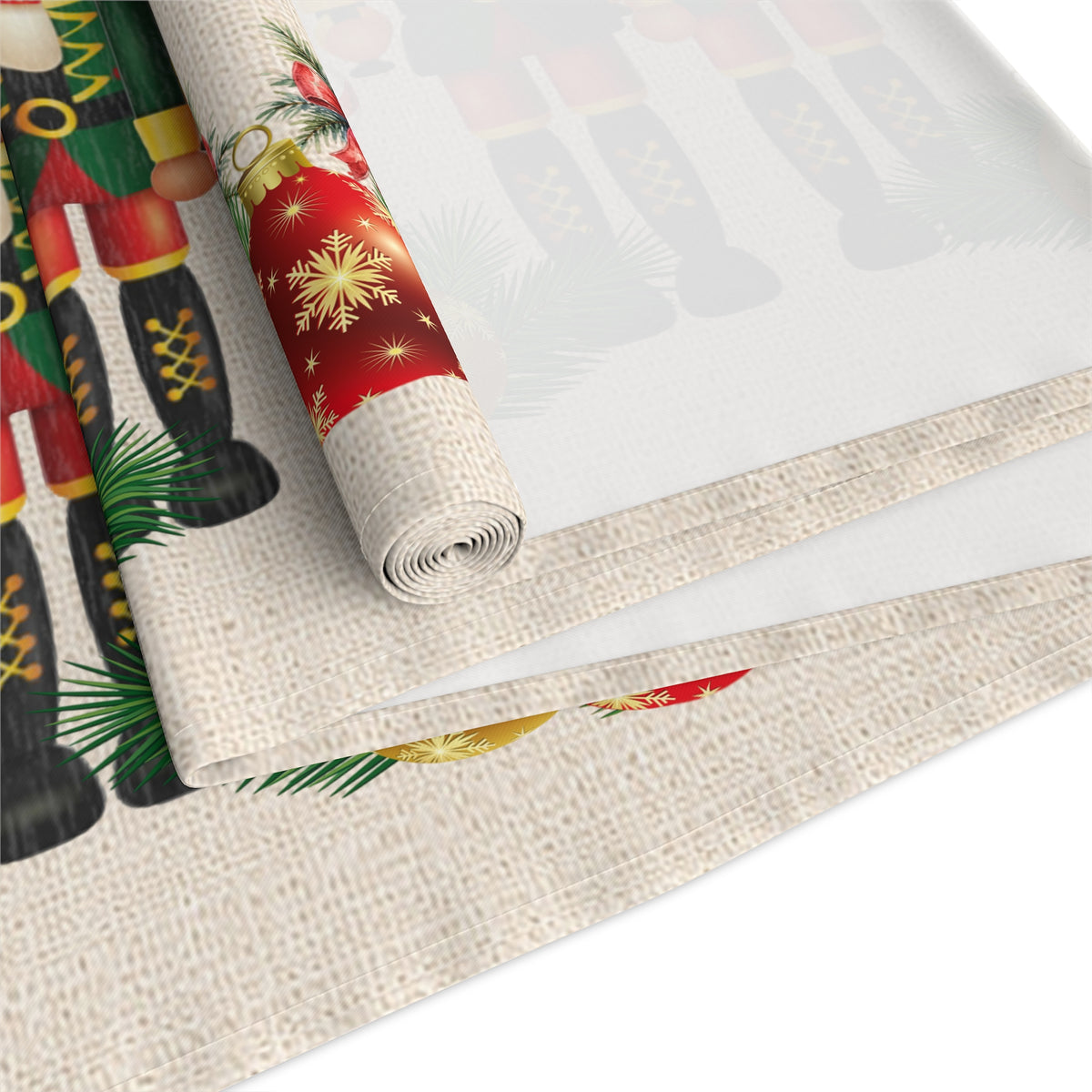 Nutcracker Christmas Table Runner — "Merry Christmas" Holiday Table Decor