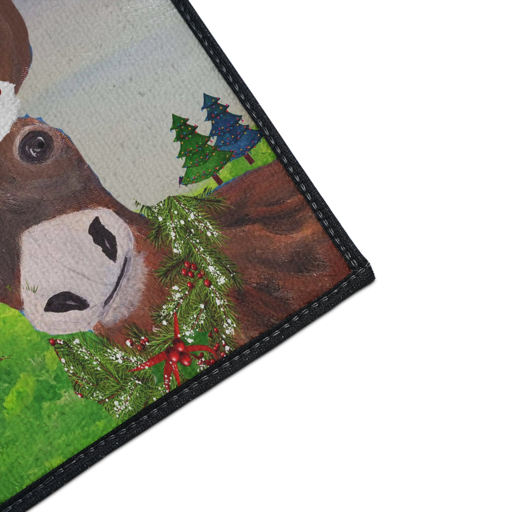 Christmas Donkey Floor Mat — Merry Christmas Holiday Welcome Rug