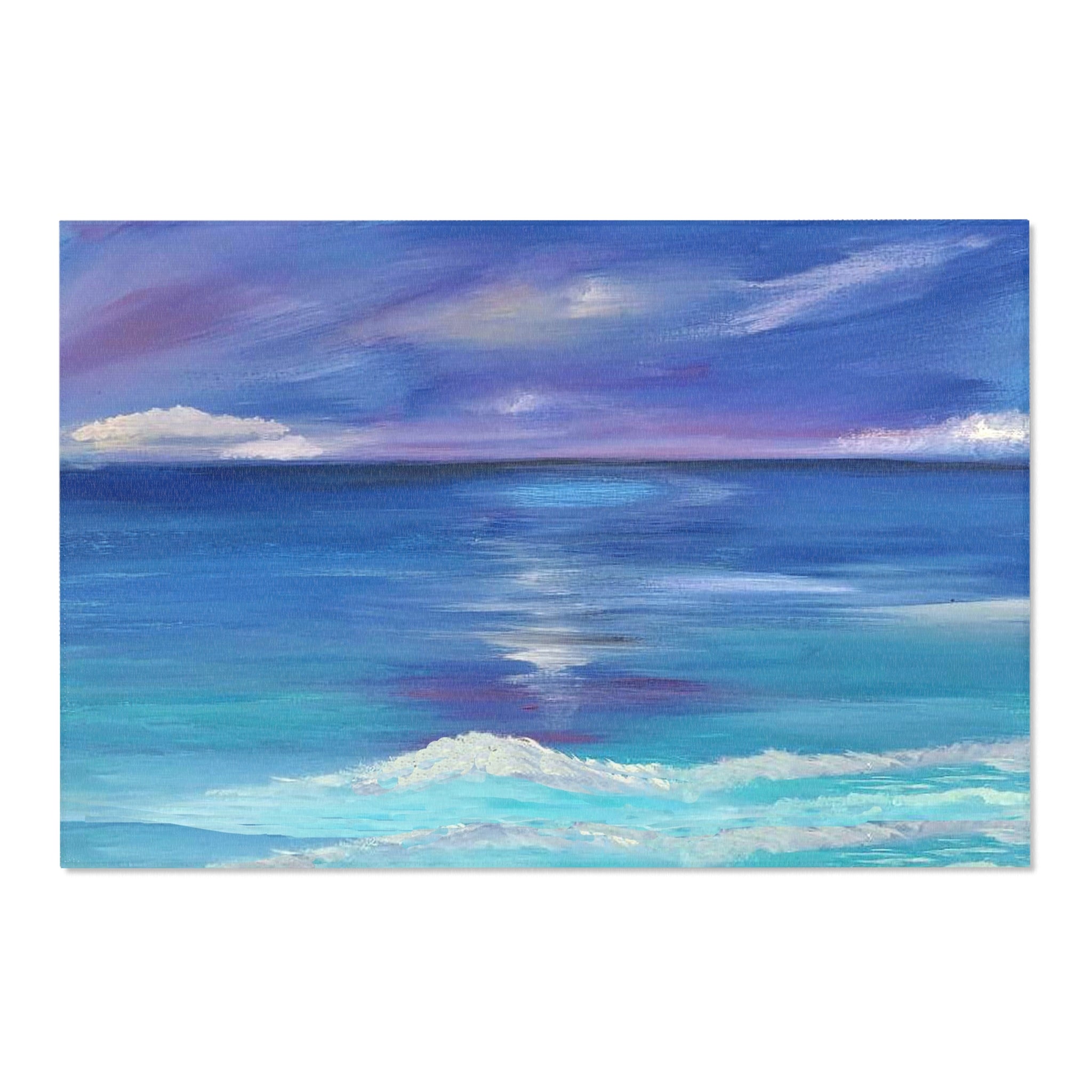 Coastal Serenity Ocean Waves Area Rug