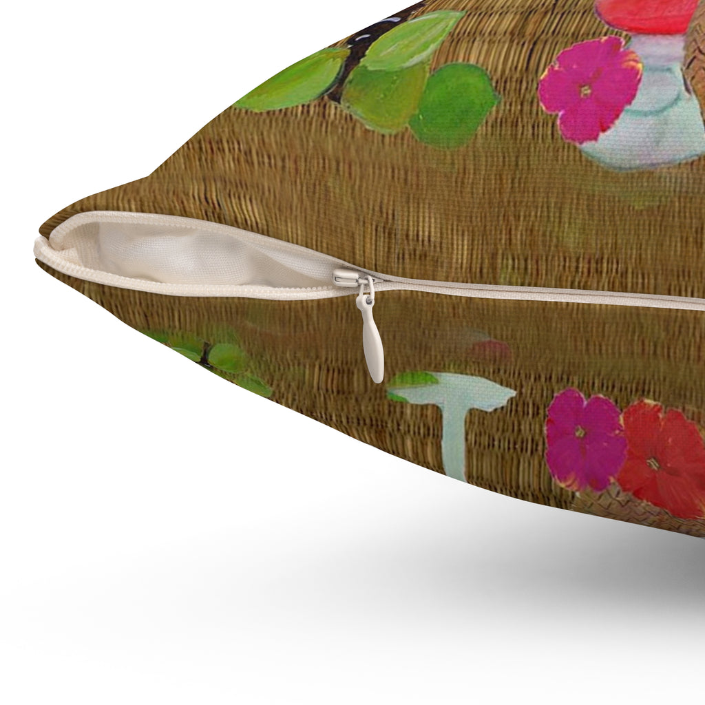 Happy Hour Tropical Pillow — Cocktail Bar Decorative Throw Pillow