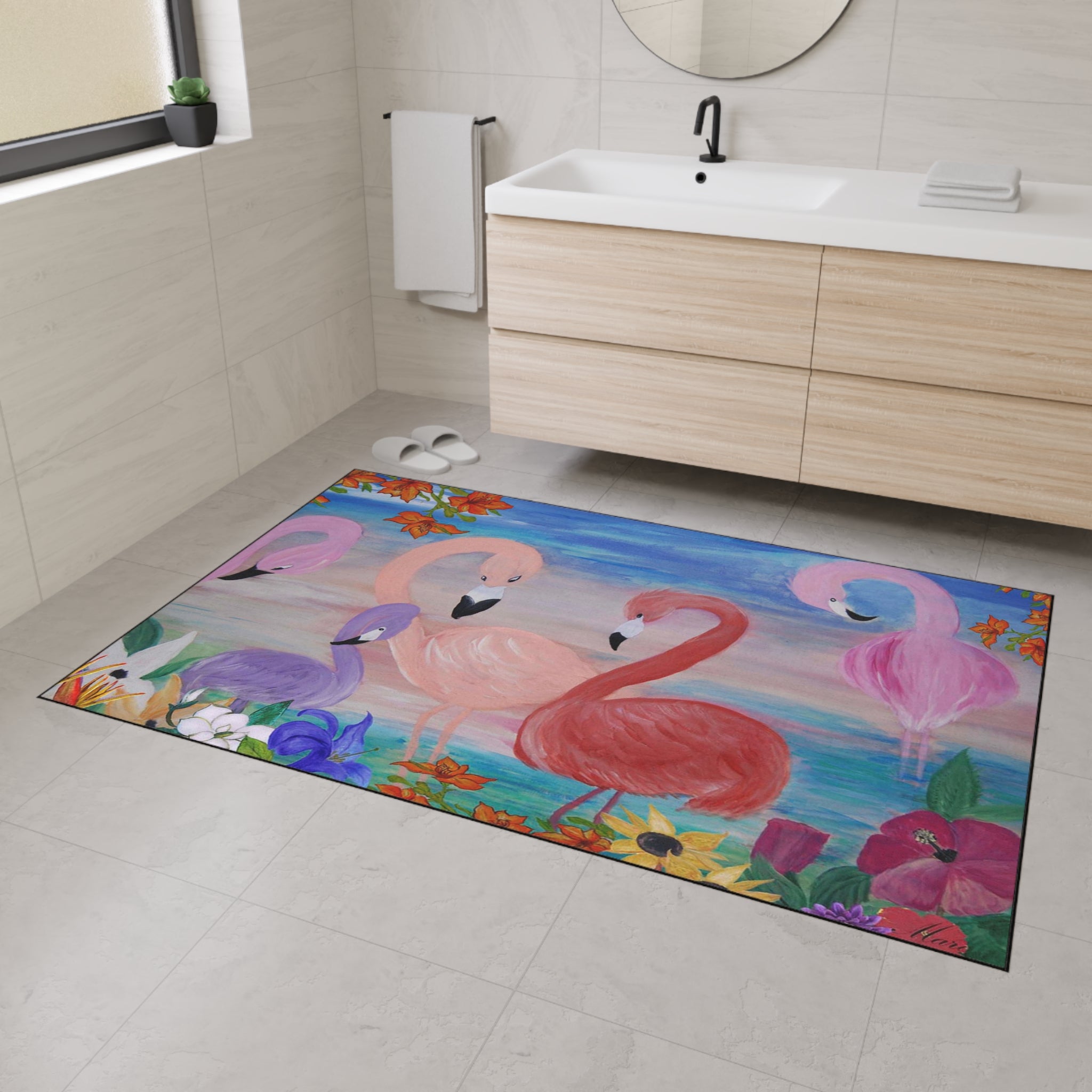 Flamingo Garden Heavy Duty Floor Mat