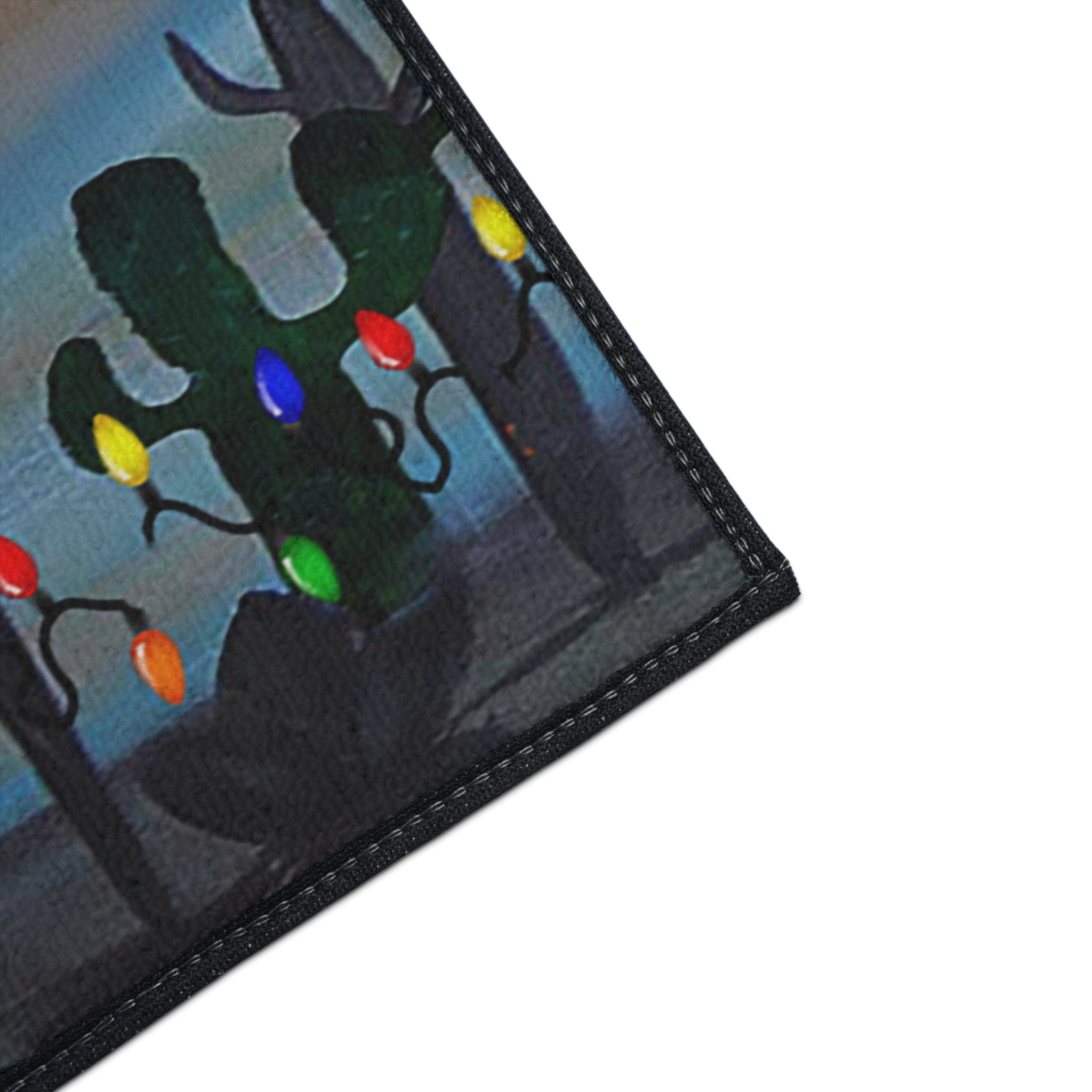 Christmas Cactus Floor Mat – Merry Christmas Desert Scene Doormat