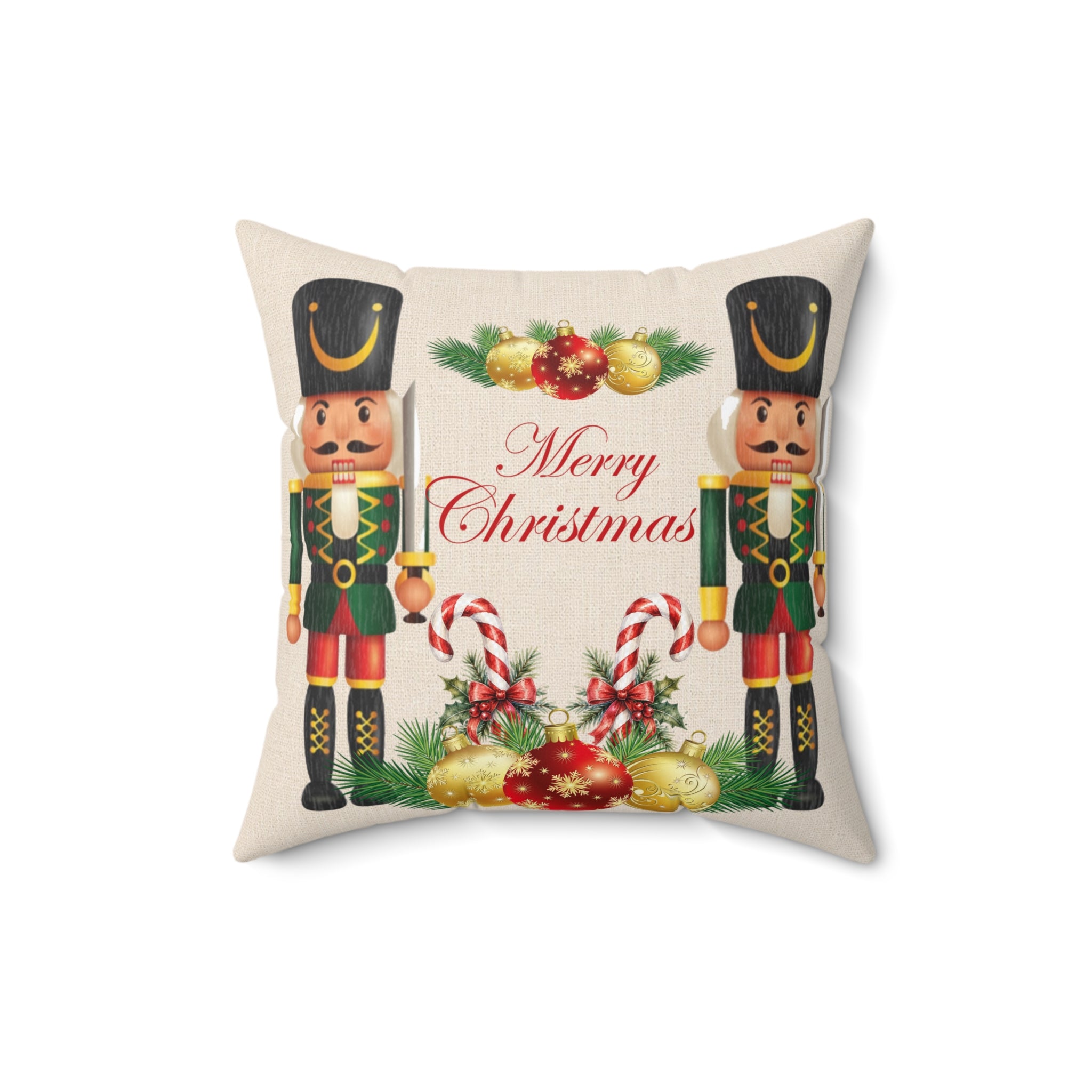 Nutcracker Merry Christmas Decorative Pillow
