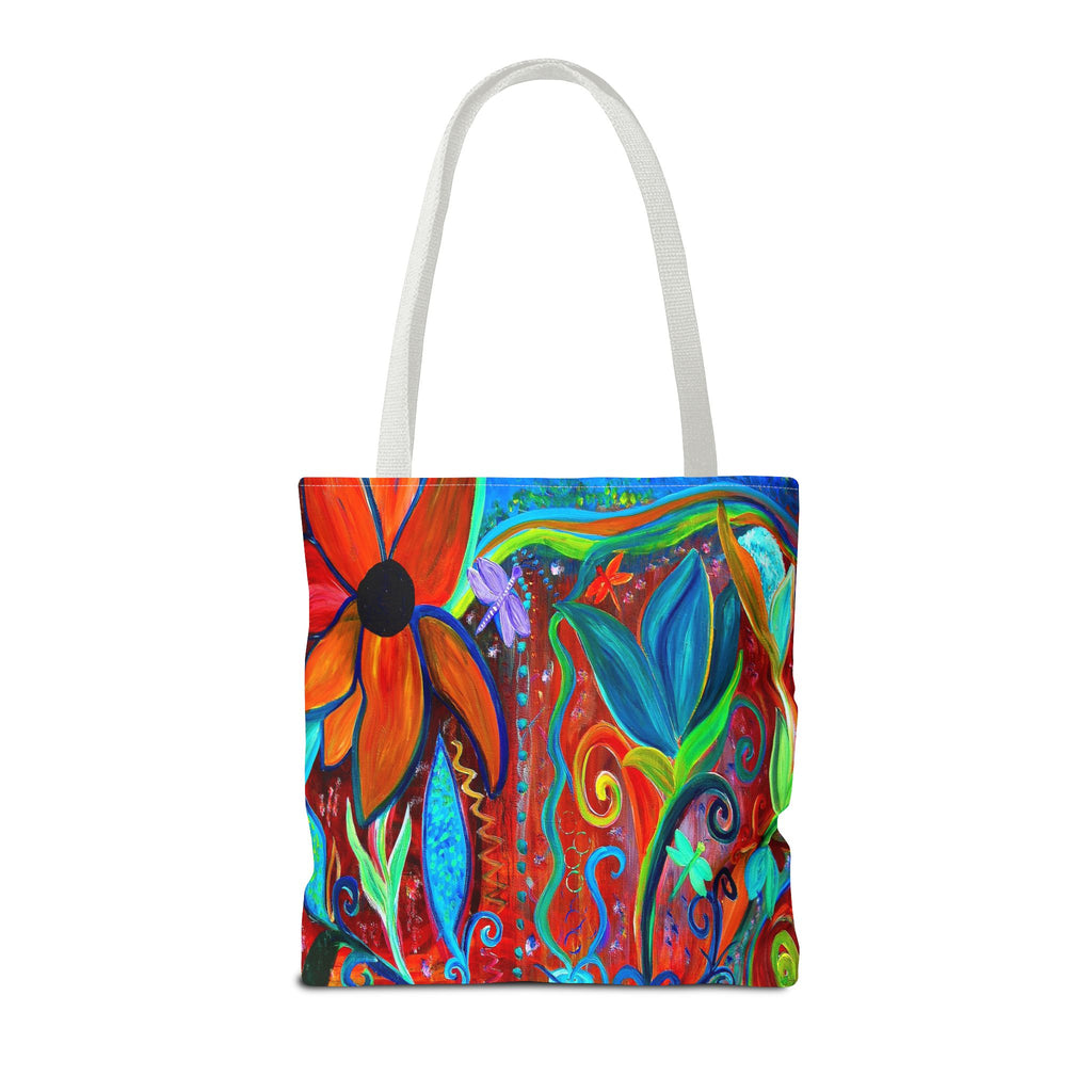 Floral Artsy Tote Bag — Vibrant Hand-Painted Garden Print All-Over-Print Tote