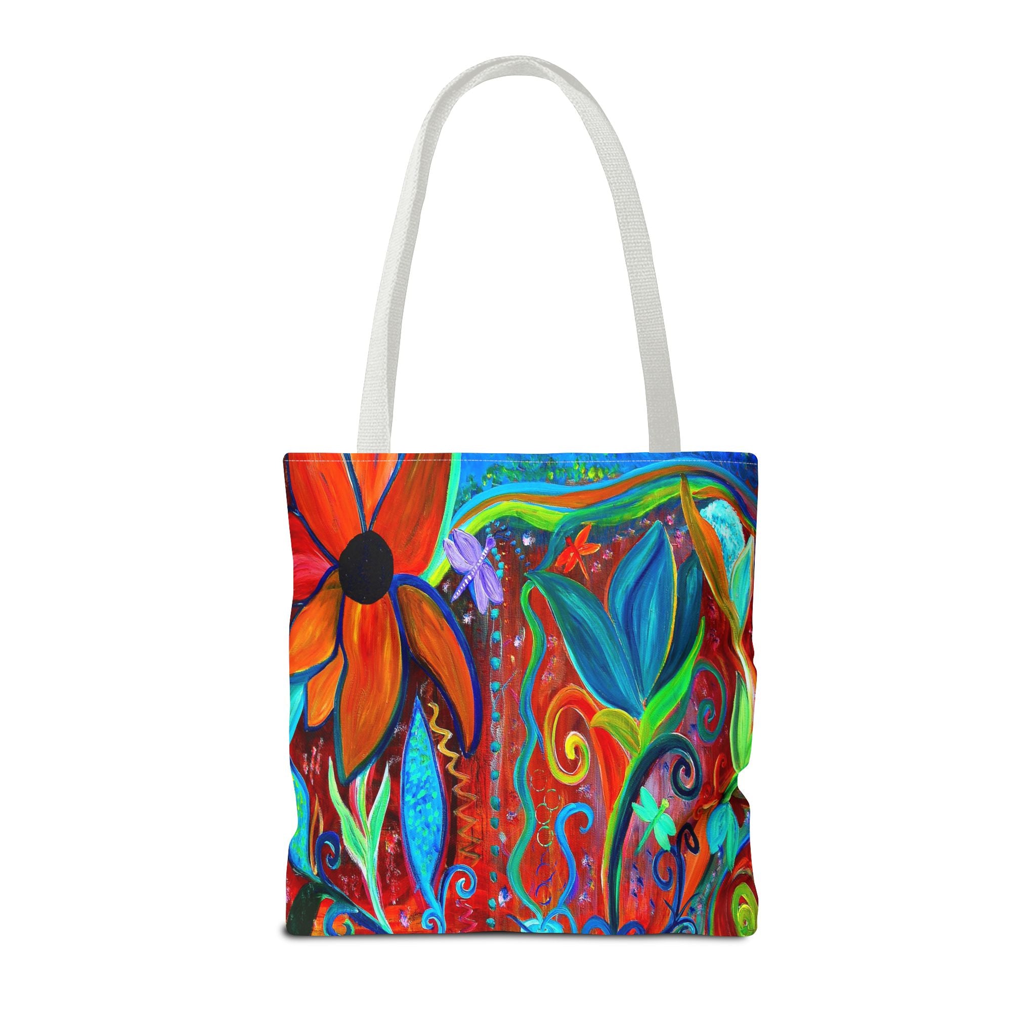 Floral Artsy Tote Bag — Vibrant Hand-Painted Garden Print All-Over-Print Tote