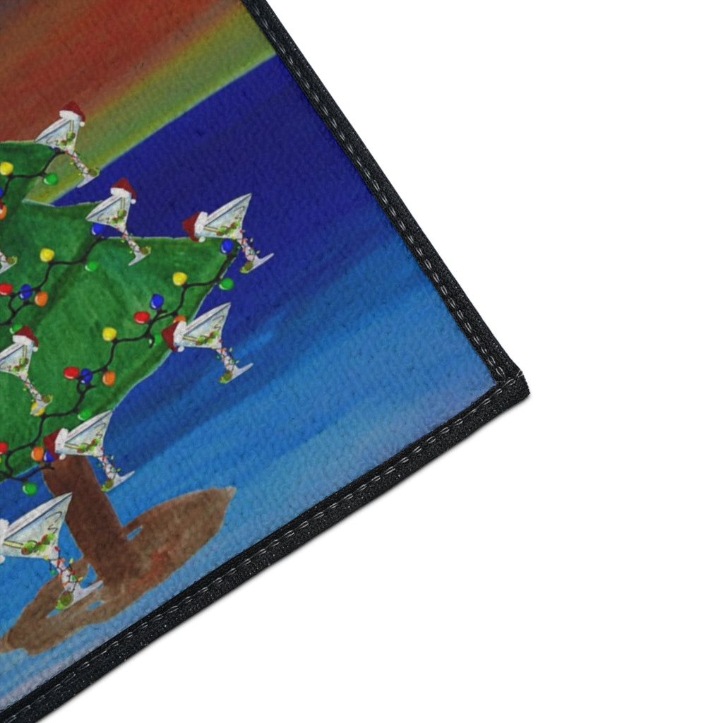 Holiday Cheer Heavy Duty Floor Mat — Tiki Bar Beach Christmas Doormat