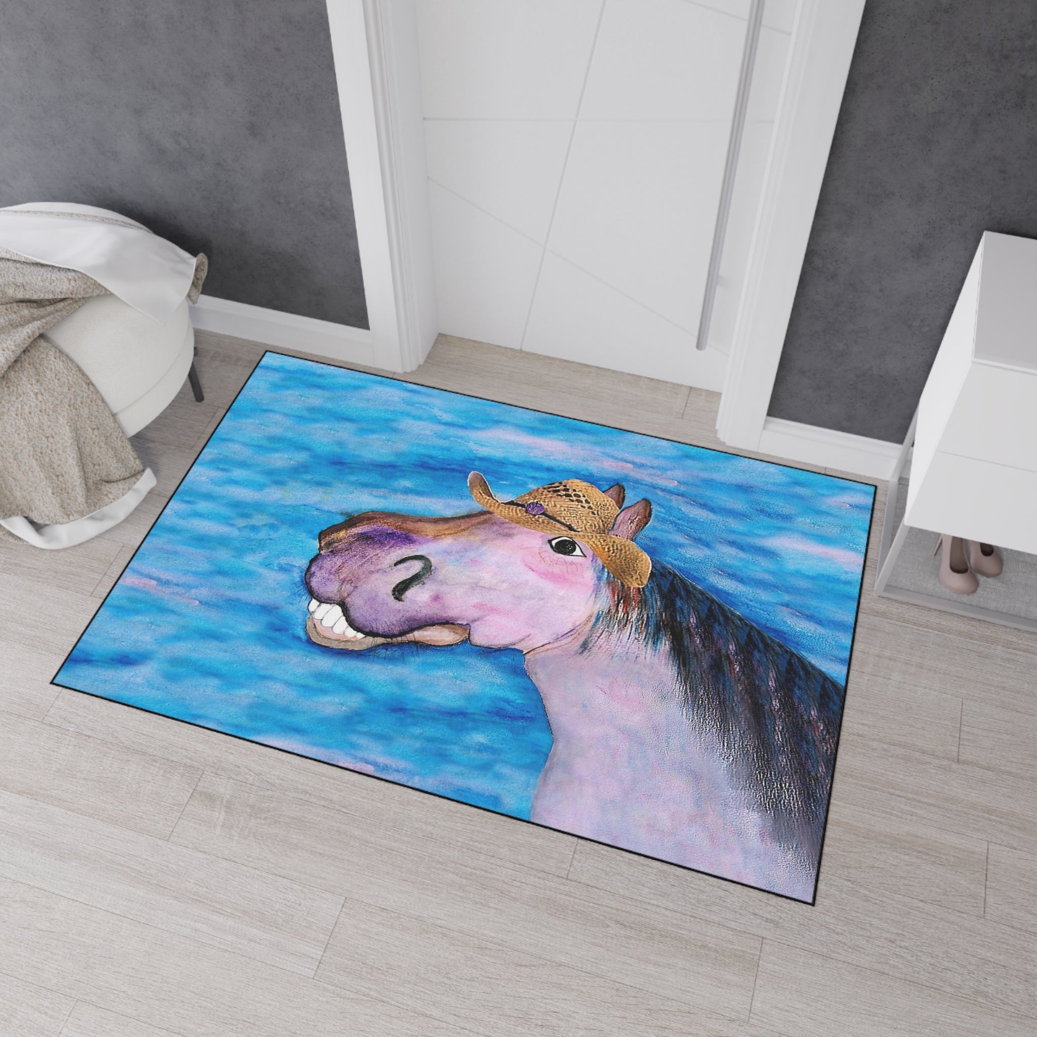 Funny Cowboy Horse Heavy Duty Floor Mat — Western Horse Doormat