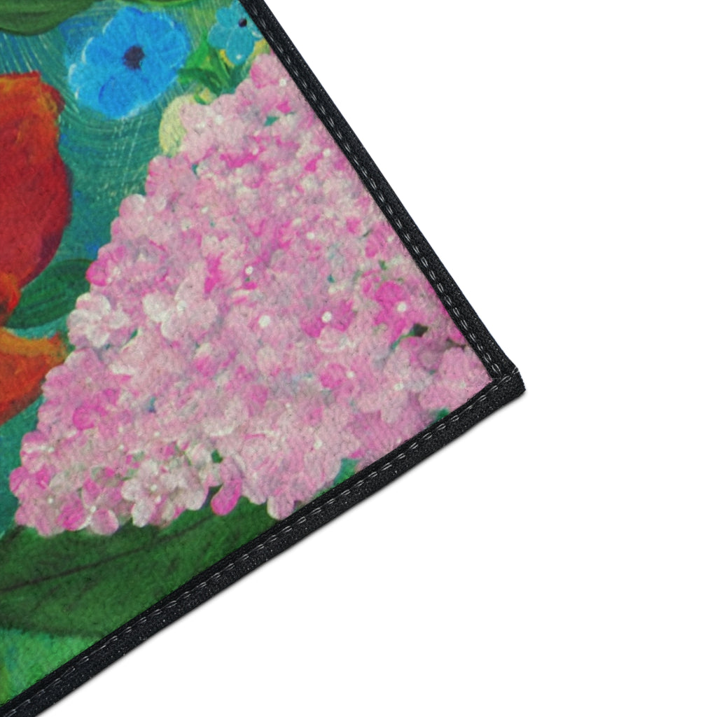 Floral Garden Heavy Duty Floor Mat — Bright Bloom Welcome Rug