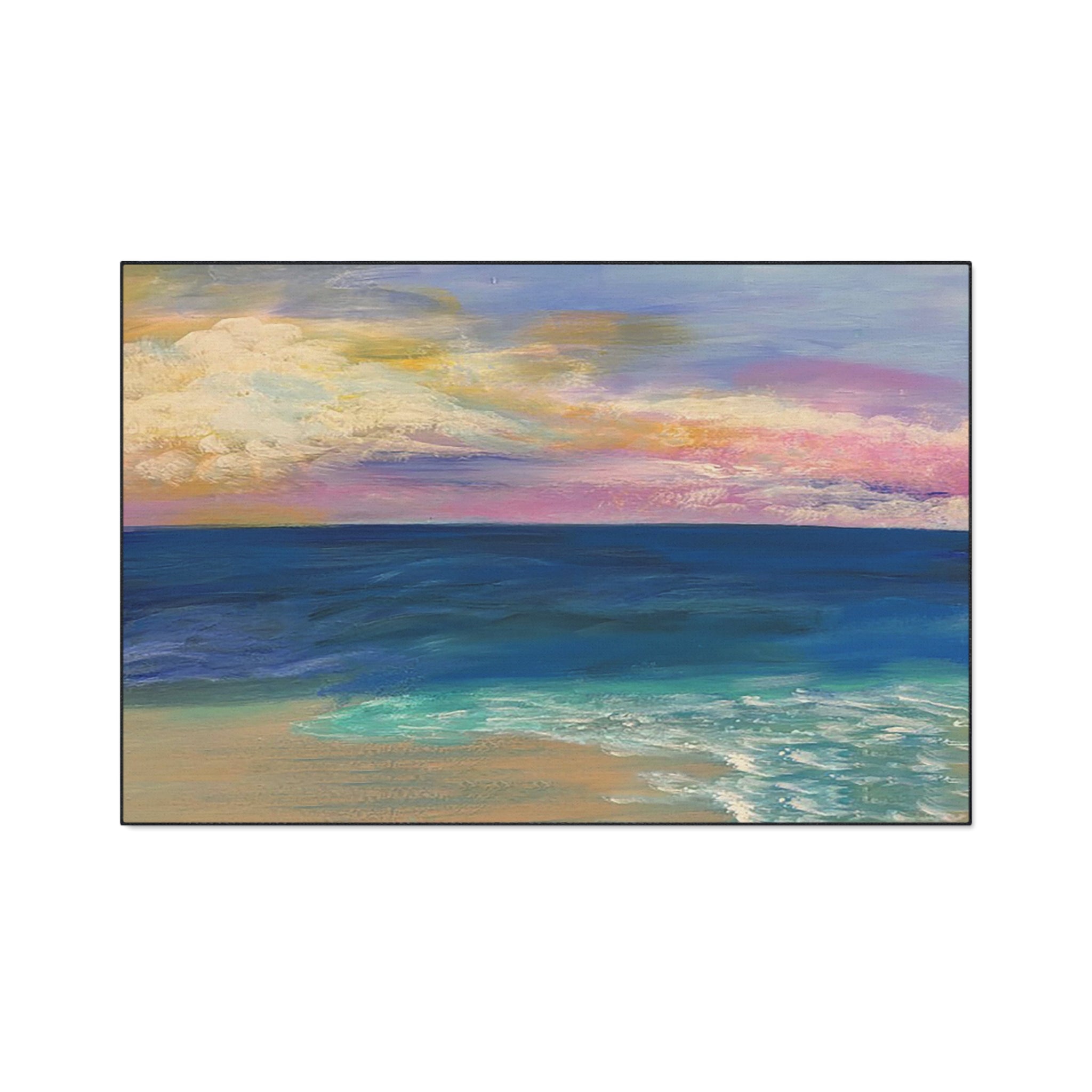 Coastal Sunset Floor Mat — Heavy-Duty Ocean Beach Entrance Rug