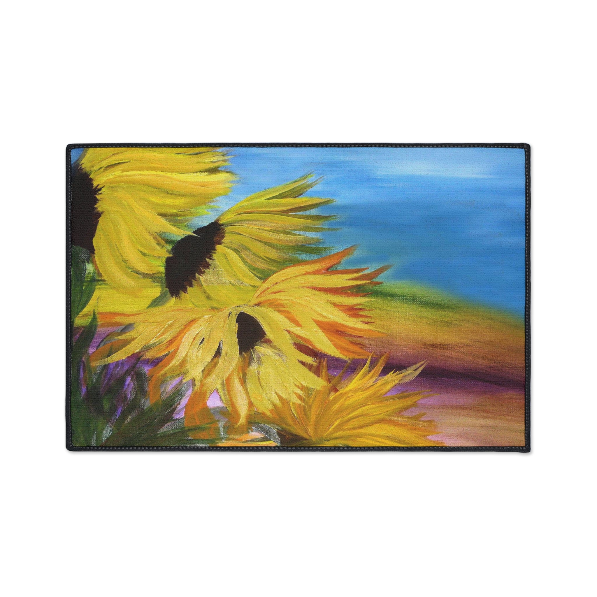 Sunflower Field Heavy-Duty Floor Mat — Vibrant Outdoor/Indoor Welcome Rug
