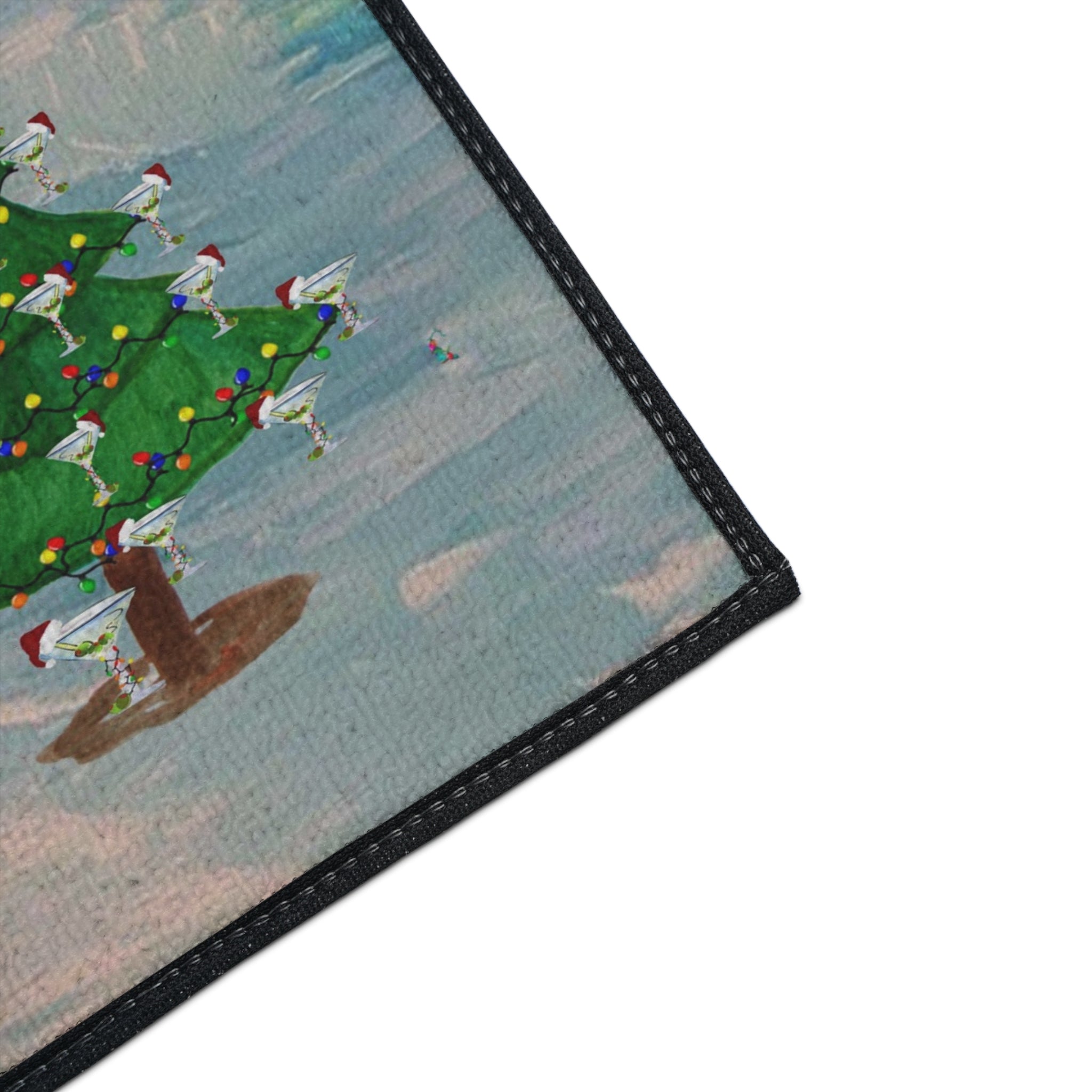 Holiday Cheer Floor Mat - Festive Christmas Trees Welcome Mat