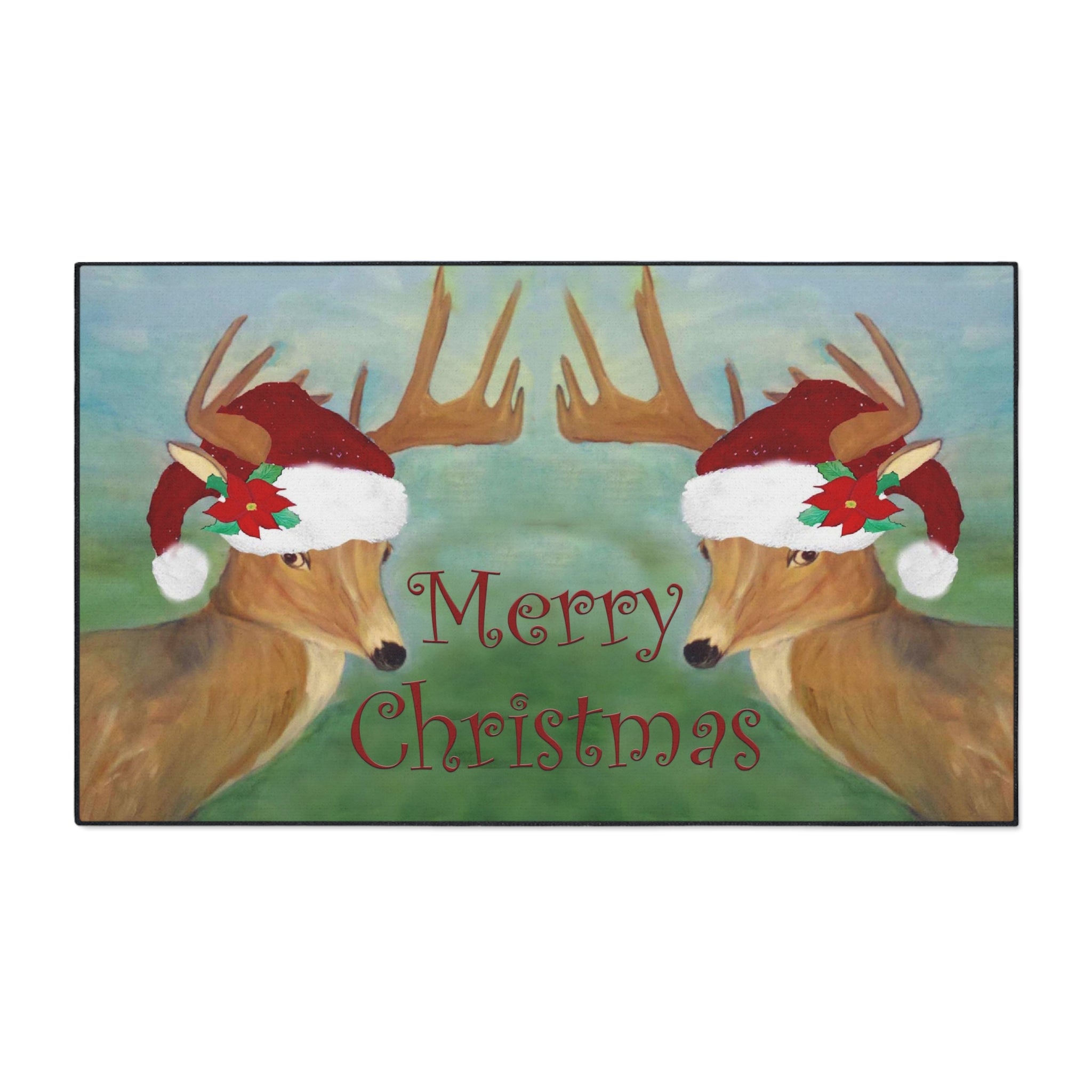 Christmas Deer Floor Mat — Merry Christmas Holiday Doormat