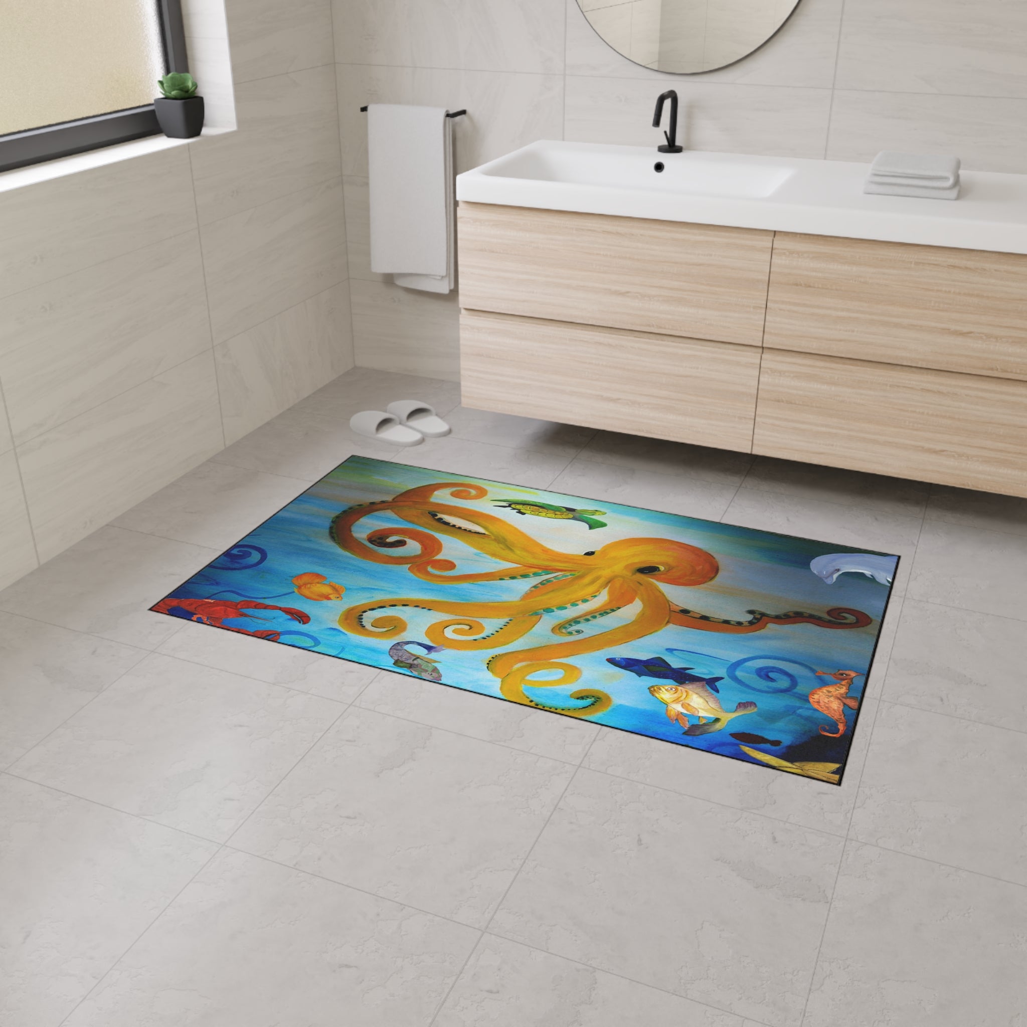 Octopus Ocean Floor Mat — Heavy Duty Waterproof Entry Rug