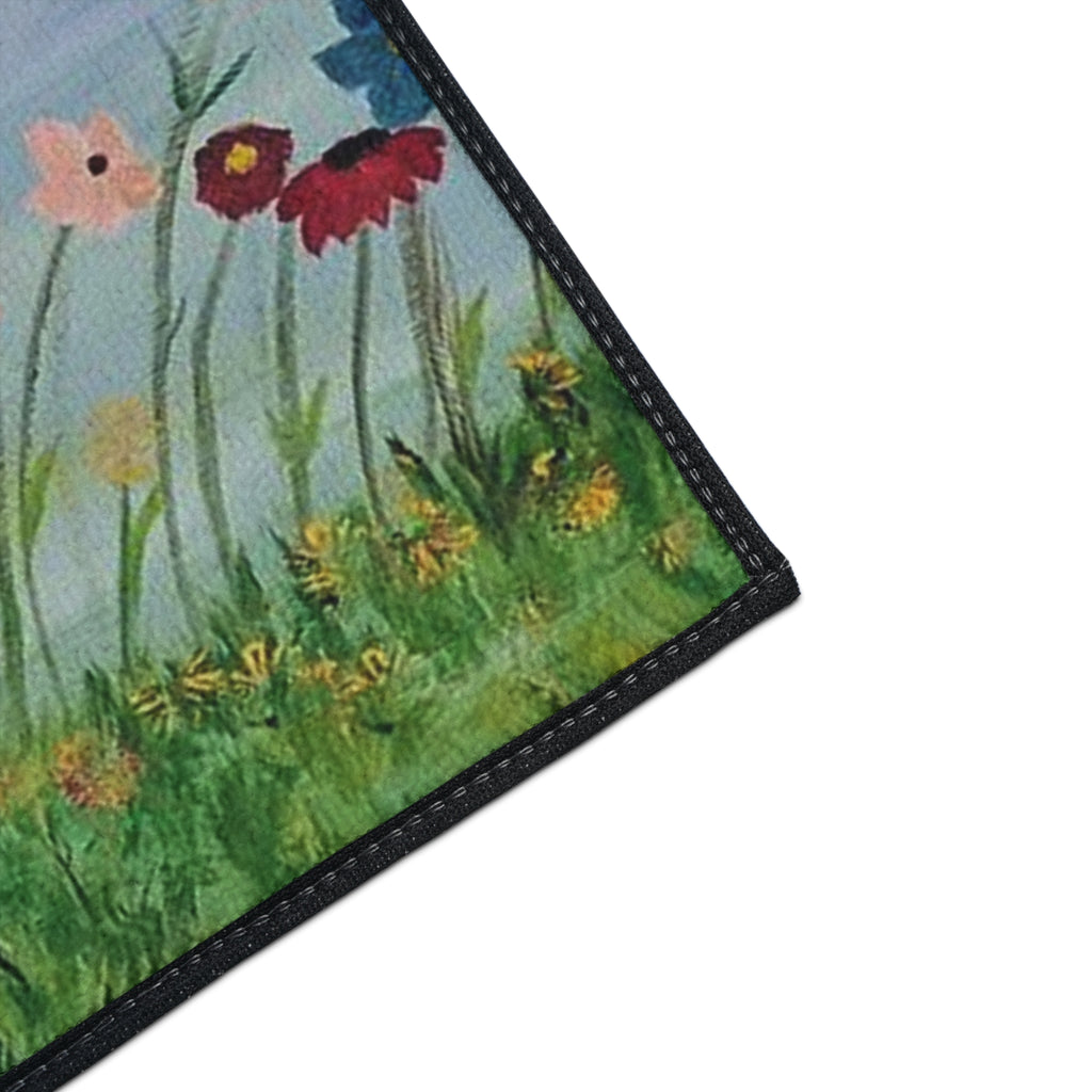 Wildflower Meadow Heavy-Duty Floor Mat — Durable Floral Doormat for Entryway, Kitchen & Patio