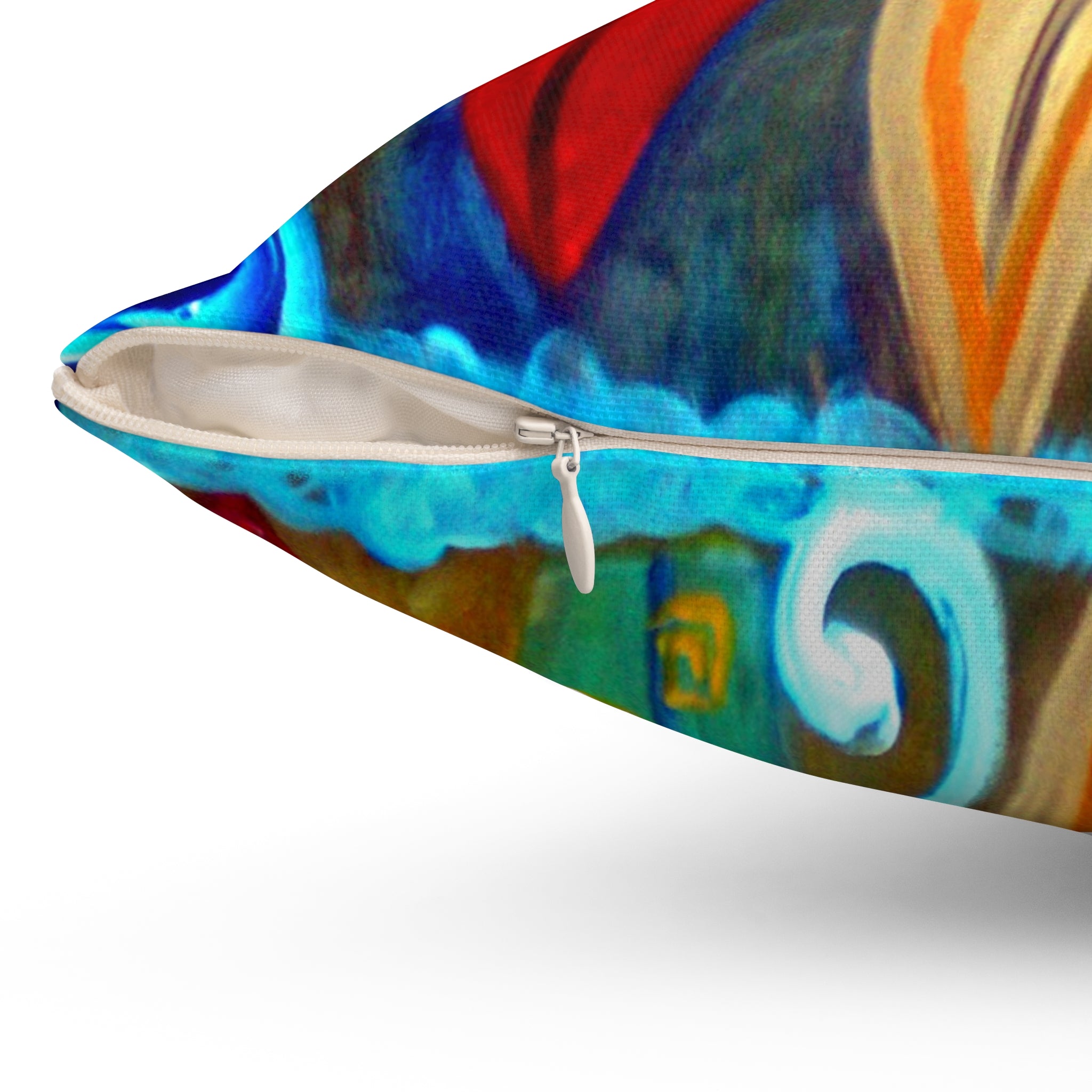 Surfboard Art Decorative Pillow — Colorful Tropical Beach Throw Pillow