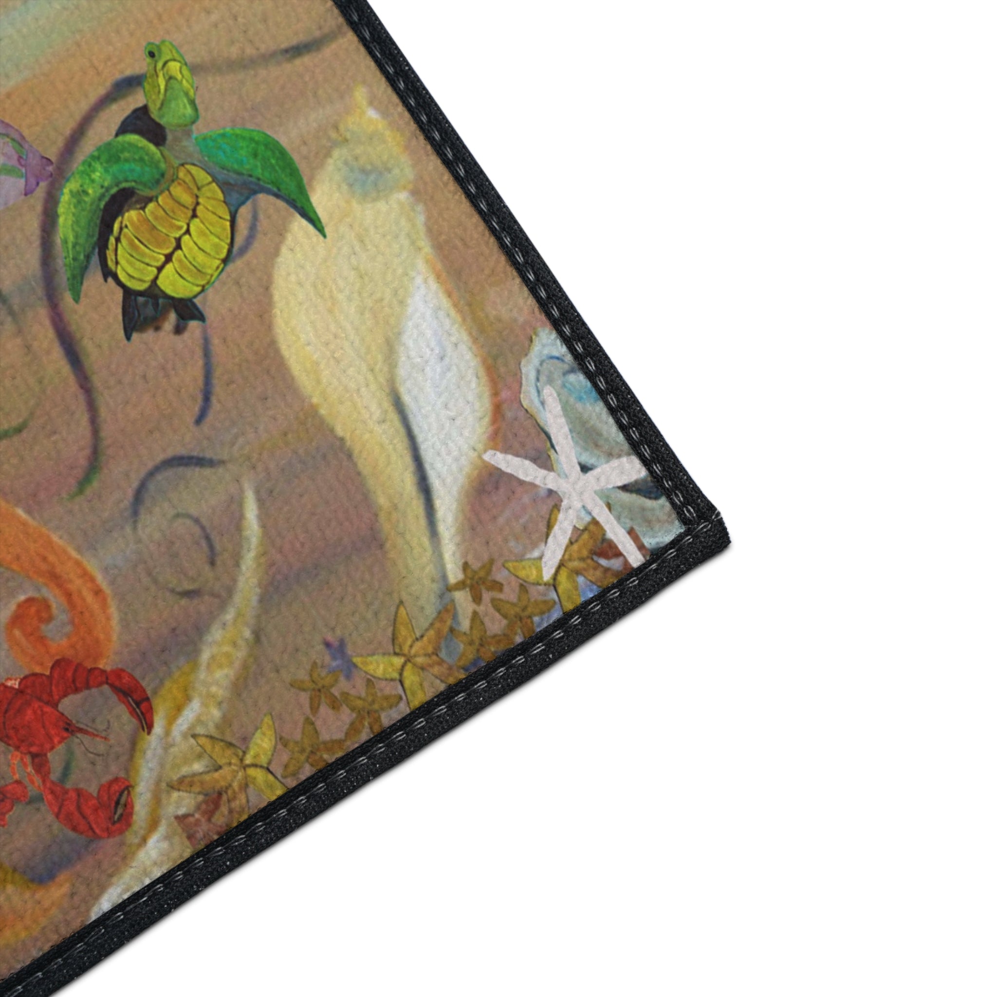 Underwater Garden Heavy-Duty Floor Mat — Colorful Seahorse & Sea Life Welcome Mat