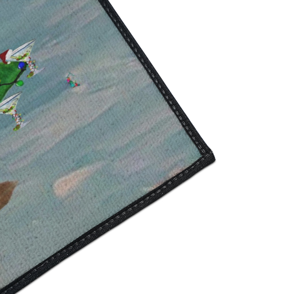 Holiday Cheer Floor Mat - Festive Christmas Trees Welcome Mat