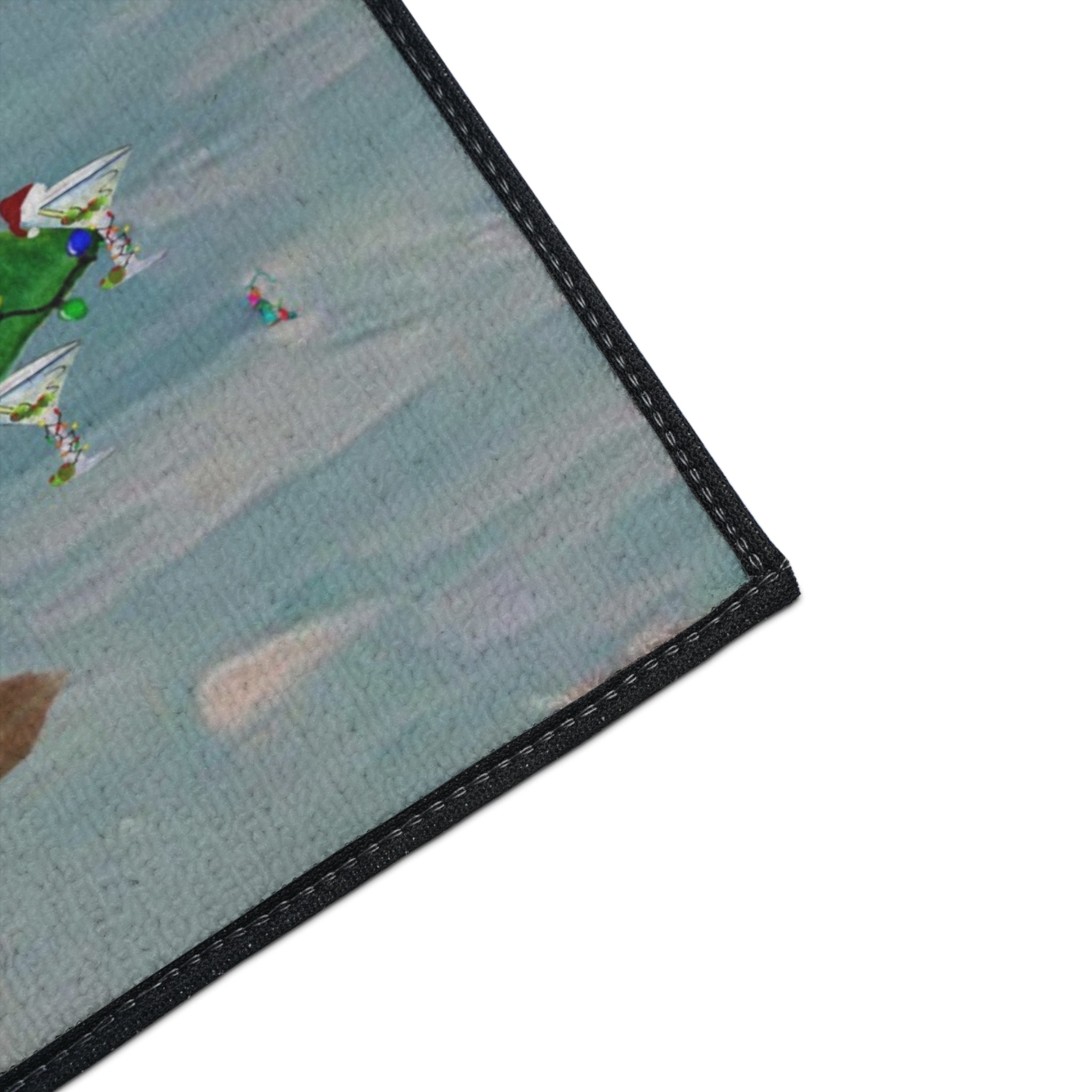 Holiday Cheer Floor Mat - Festive Christmas Trees Welcome Mat